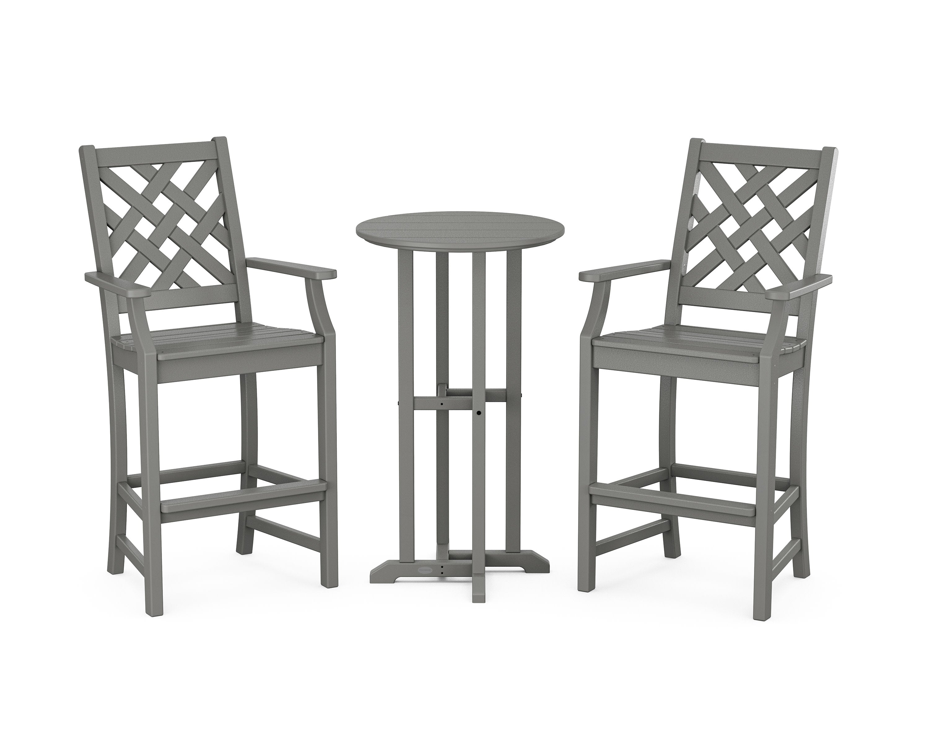Wovendale 3-Piece Farmhouse Bar Set in Slate Grey