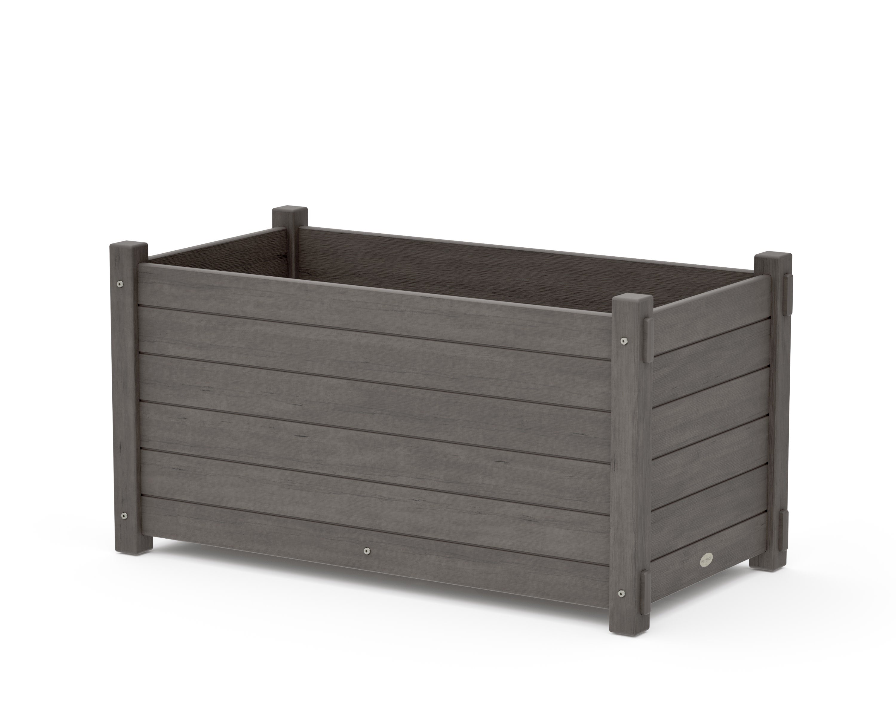 Nautical Large Rectangle Double Planter Box in Driftwood