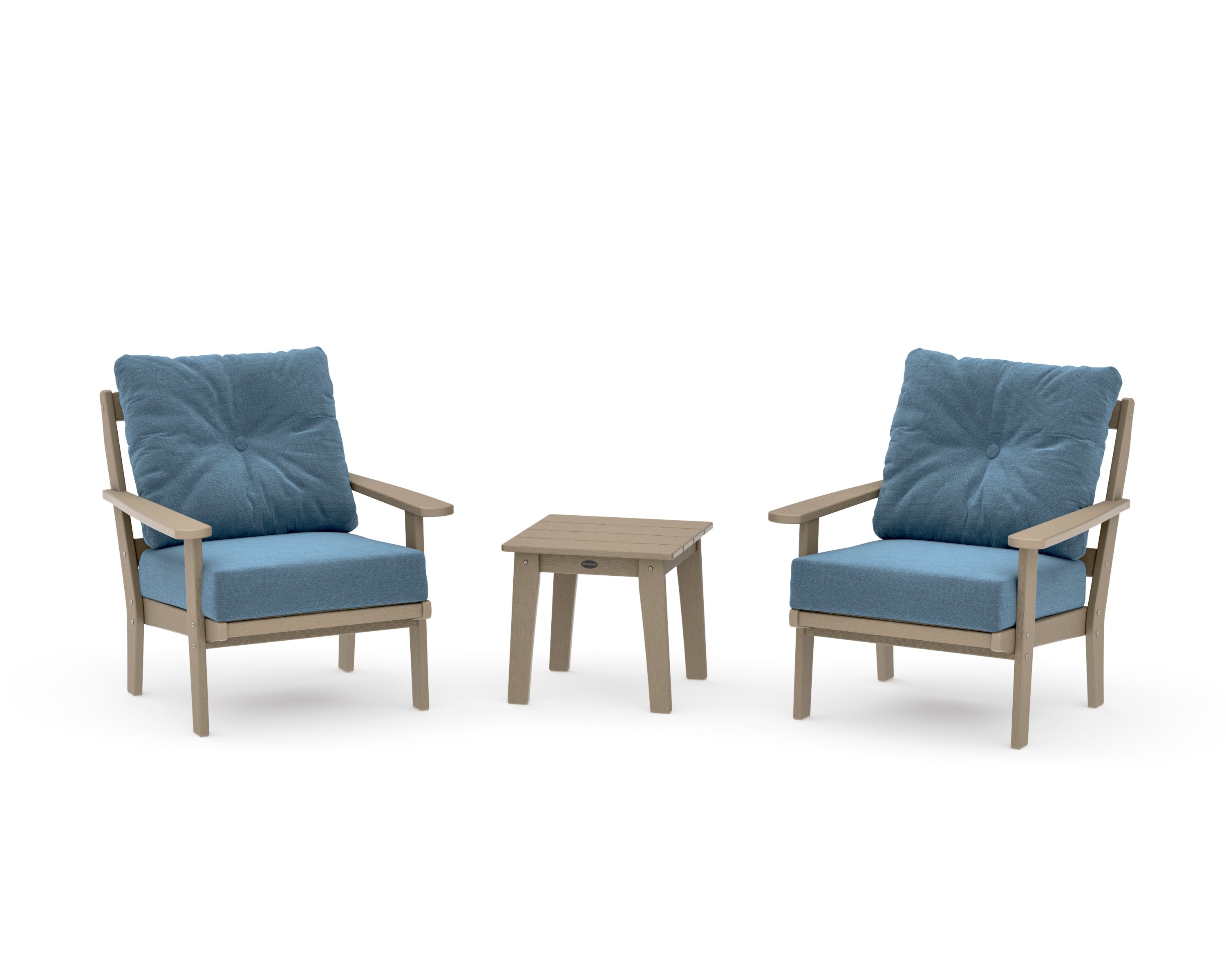 Mission 3-Piece Deep Seating Set in Vintage Sahara / Sky Blue