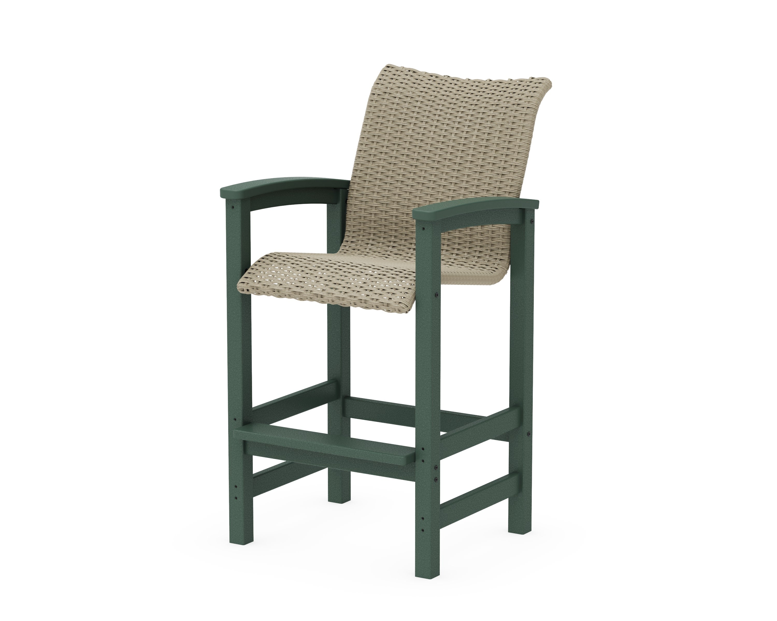 Coastal Woven Bar Chair in Green / Dune Grass