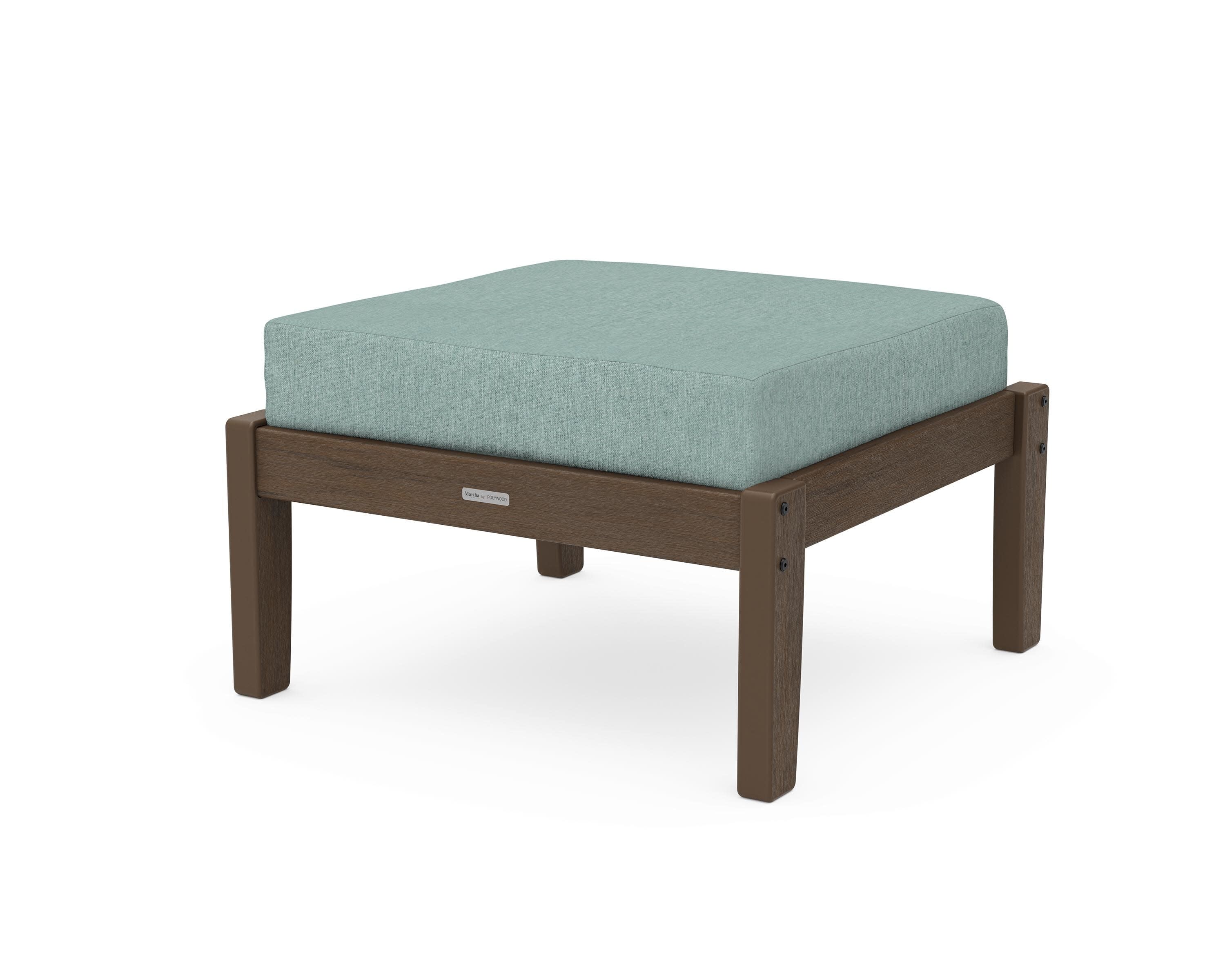 Chinoiserie Deep Seating Ottoman in Kona / Glacier Spa