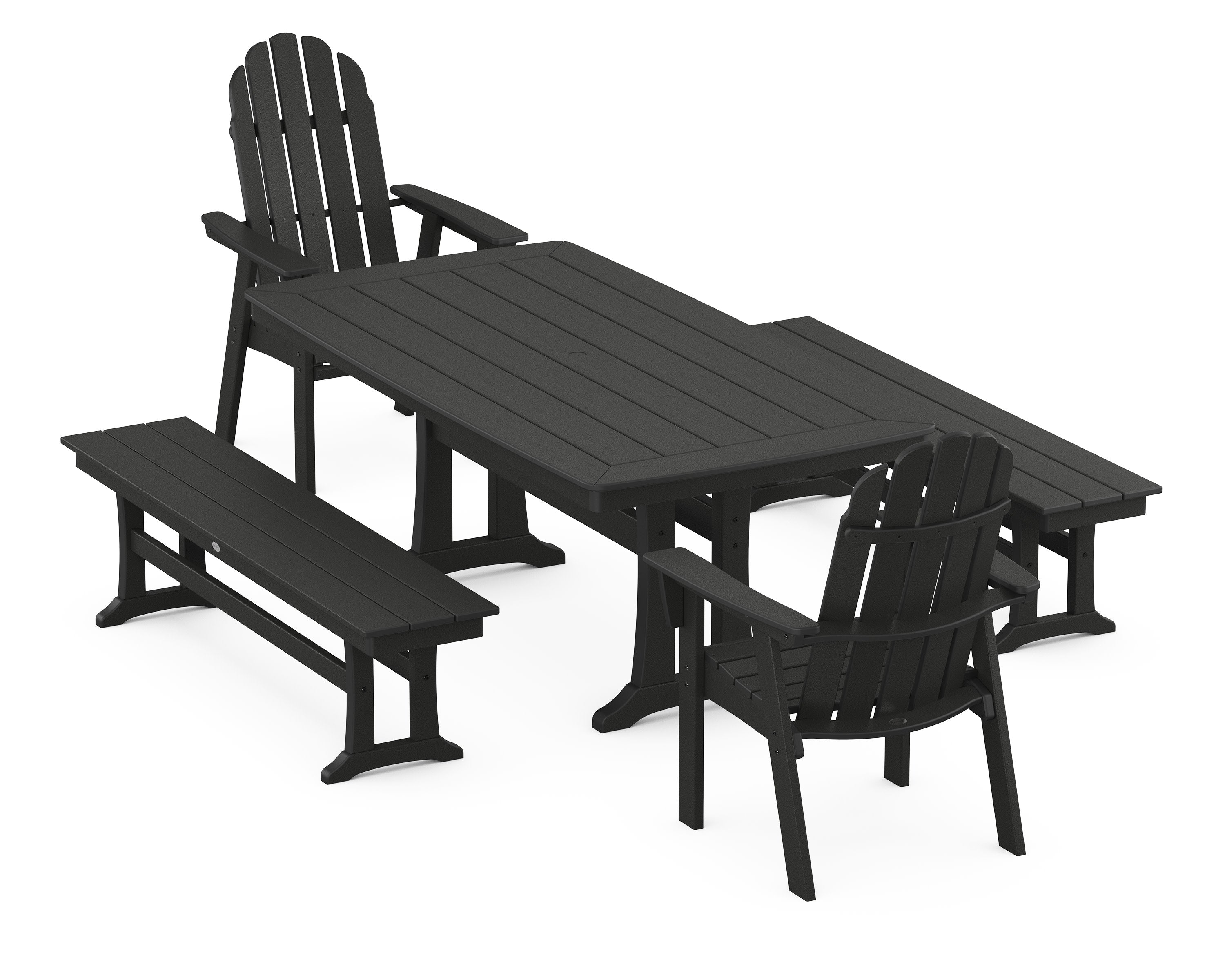 Vineyard Adirondack 5-Piece Dining Set with Trestle Legs in Black