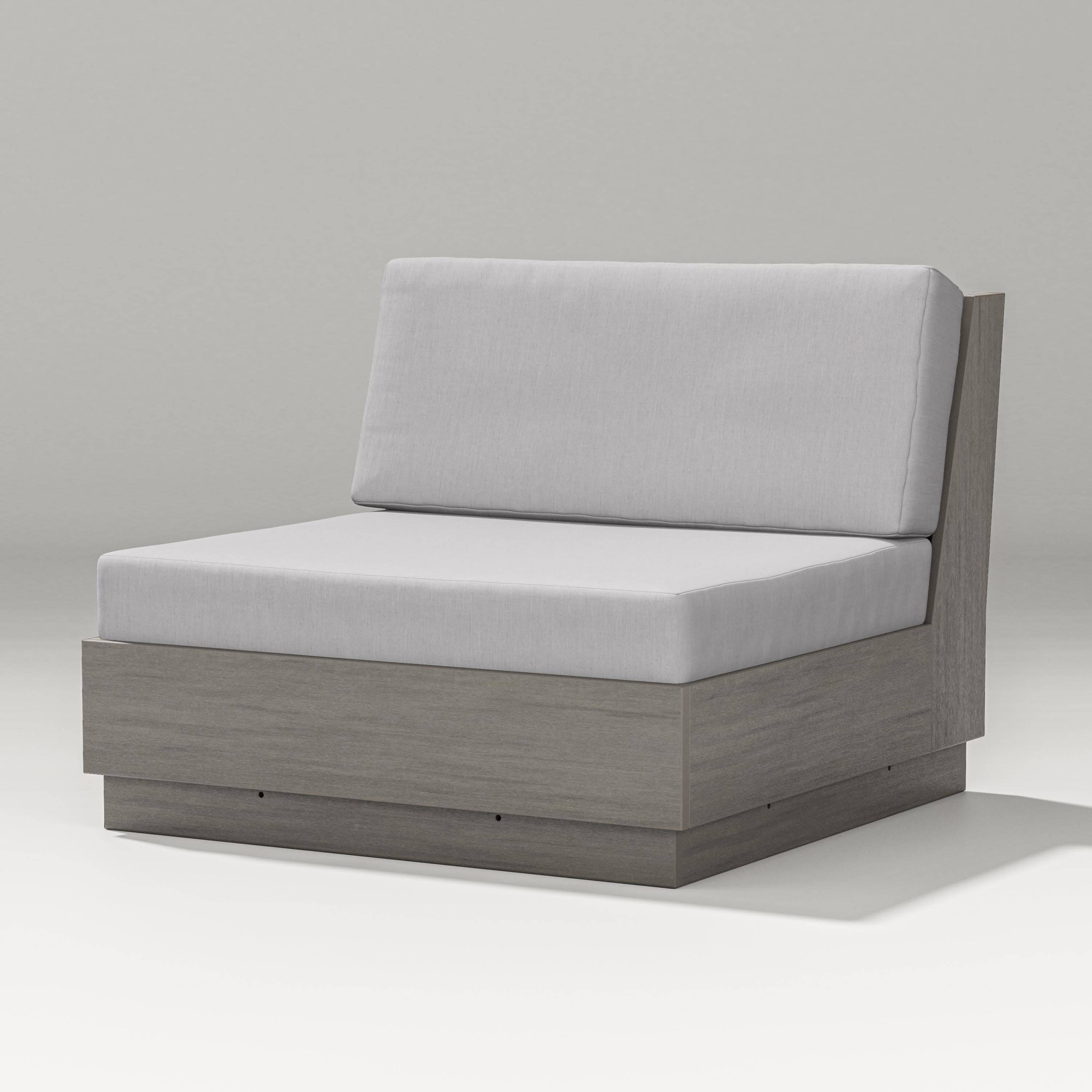Elevate Modular Armless Chair in Driftwood / Granite