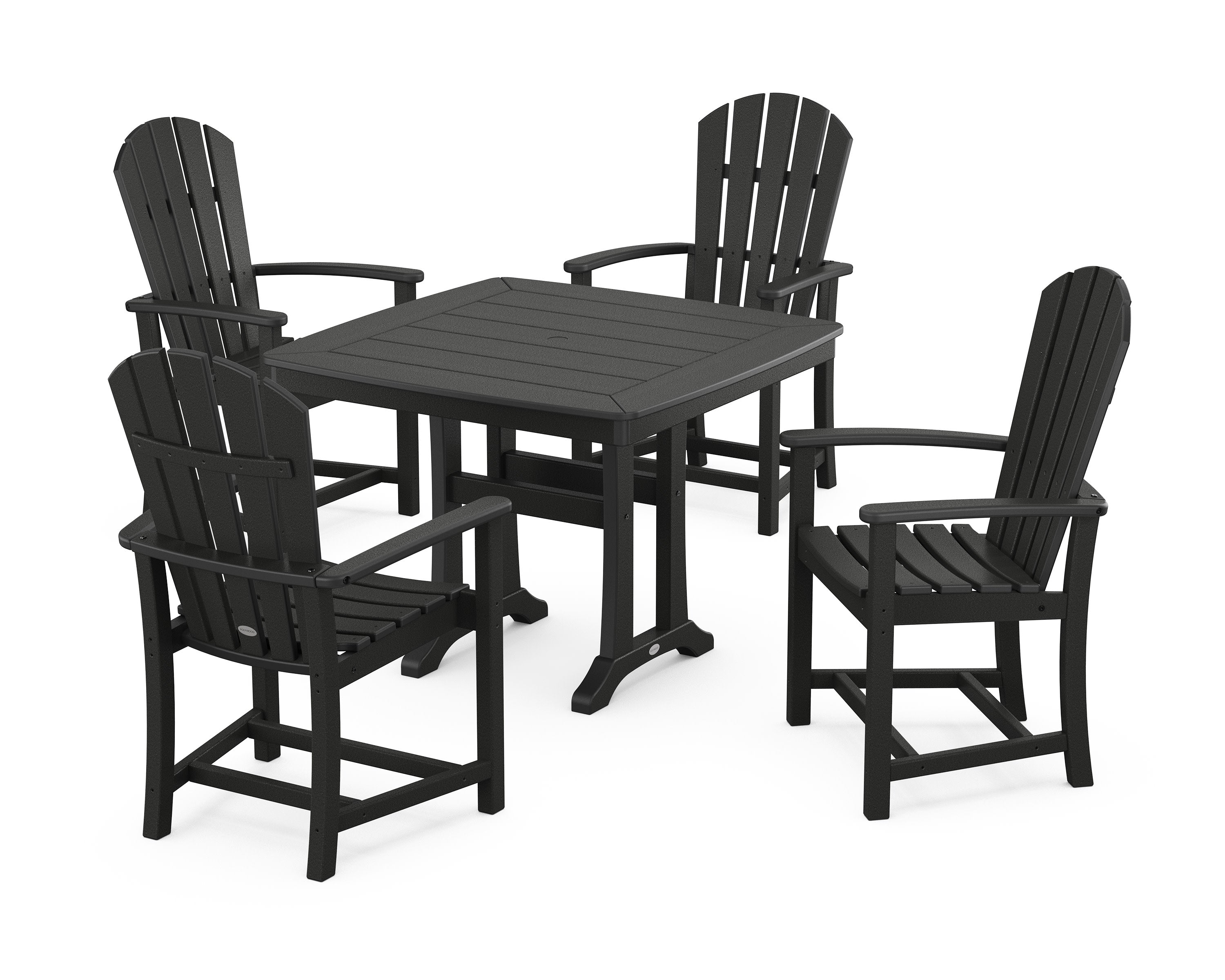 Palm Coast 5-Piece Dining Set with Trestle Legs in Black