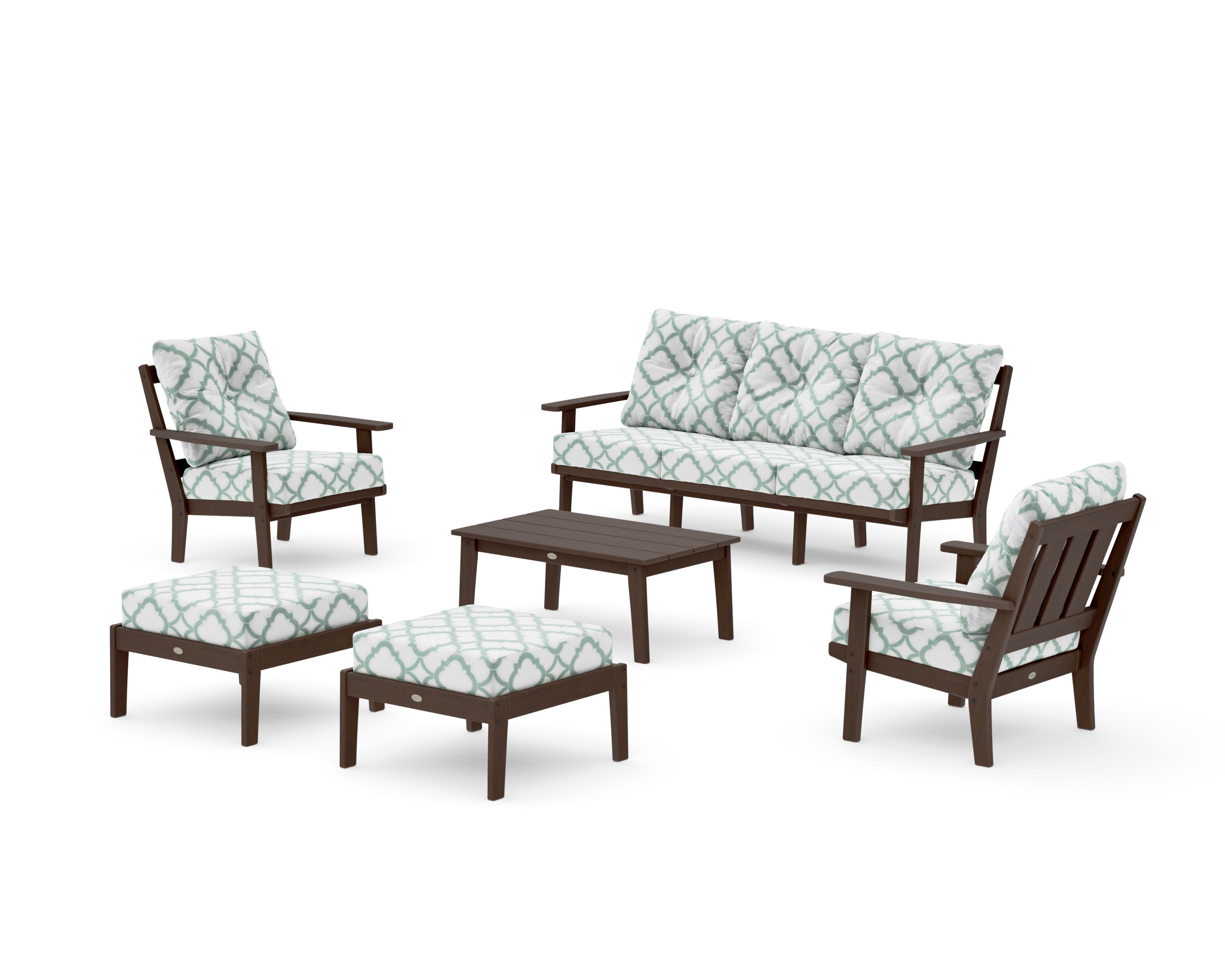 Oxford 6-Piece Lounge Sofa Set in Kona / Trellis Glacier Spa
