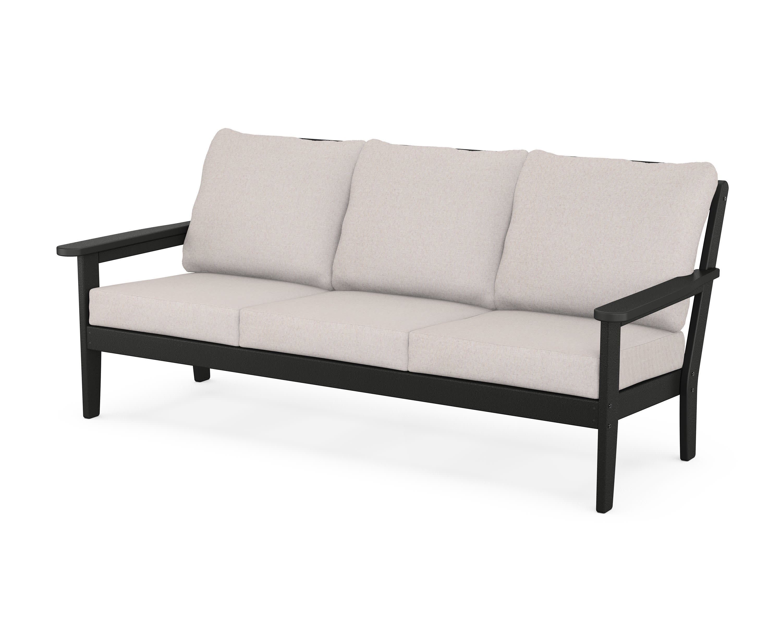 Cottage Deep Seating Sofa in Black / Dune Burlap