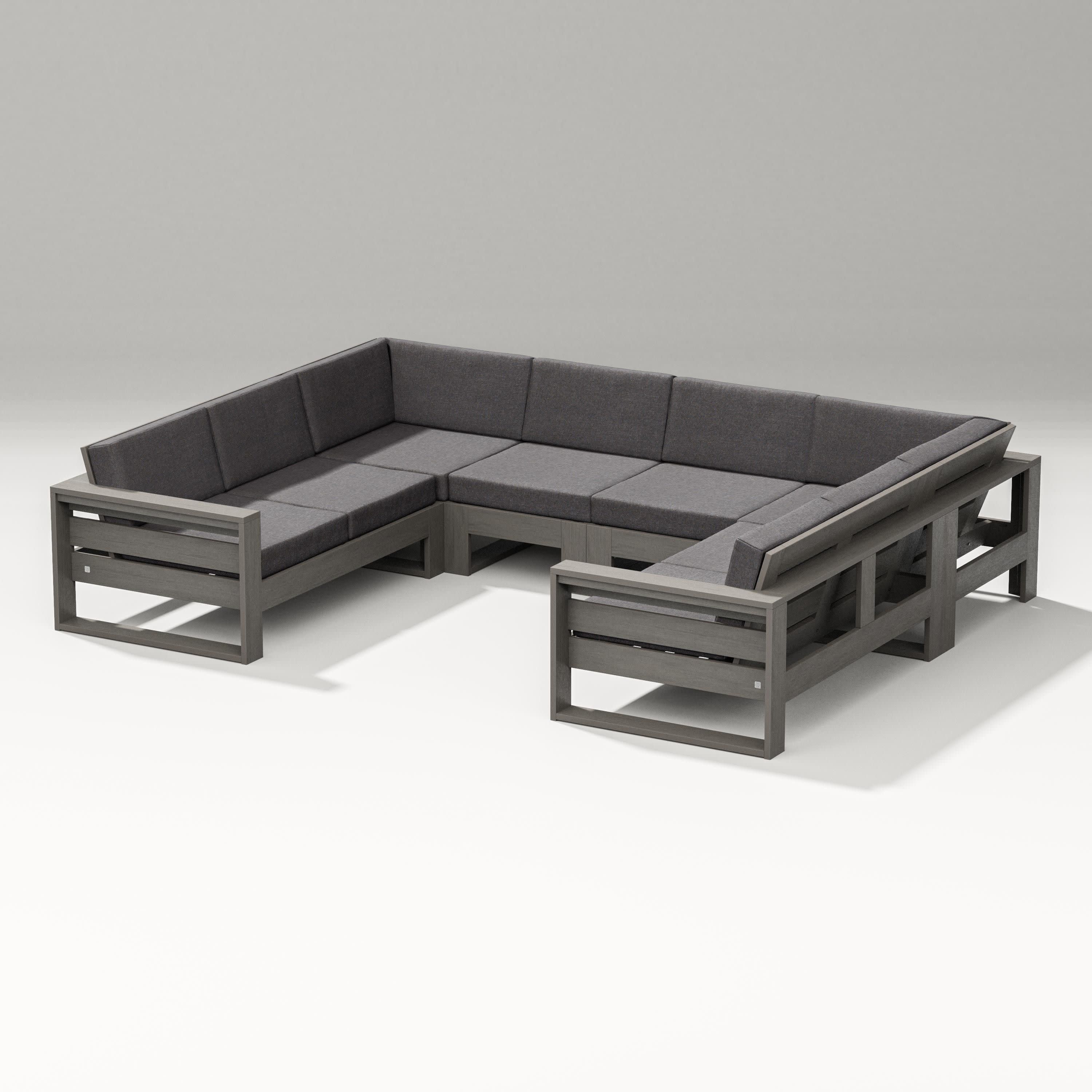 Latitude U-Shaped Sectional in Driftwood / Ash Charcoal
