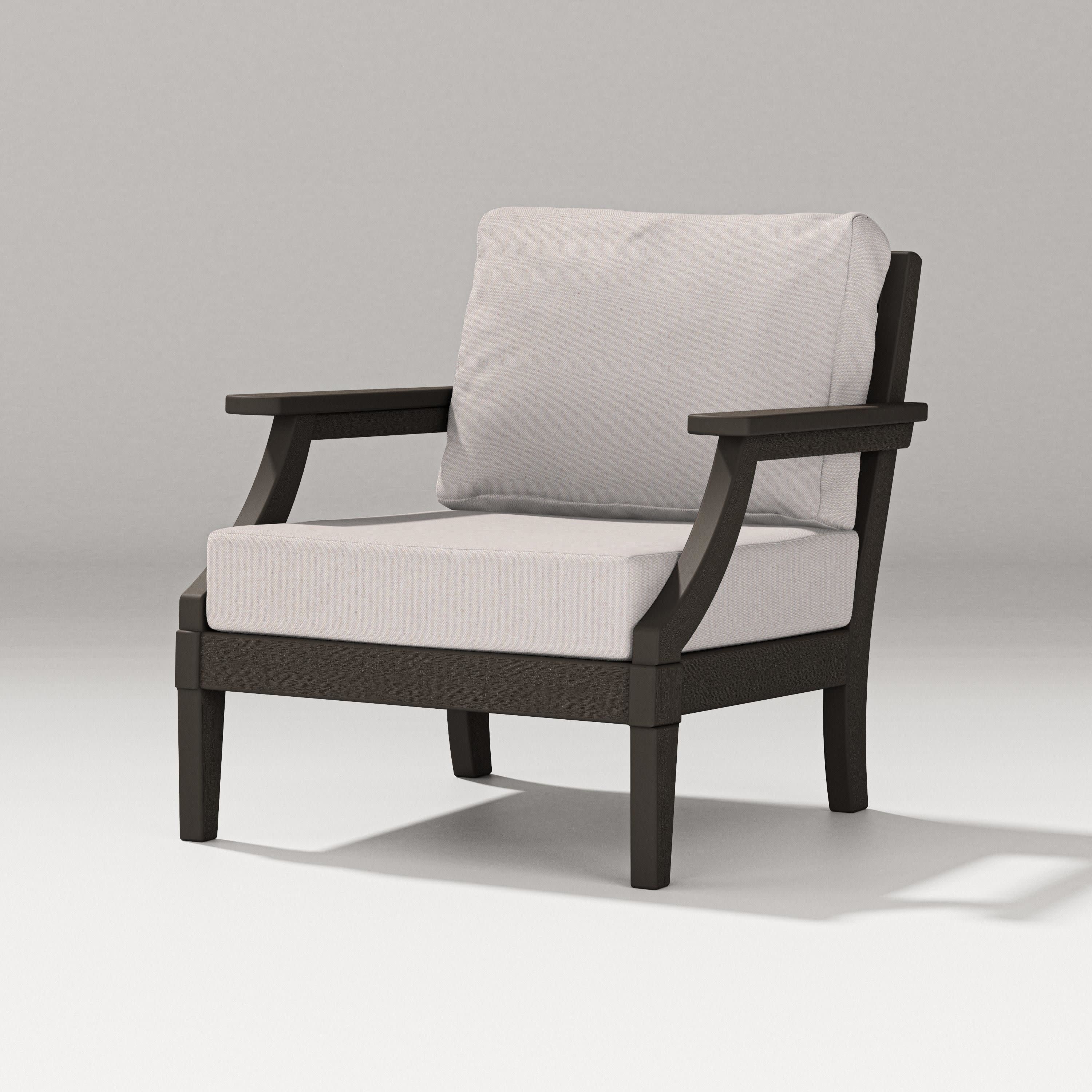 Estate Lounge Chair in Vintage Coffee / Dune Burlap