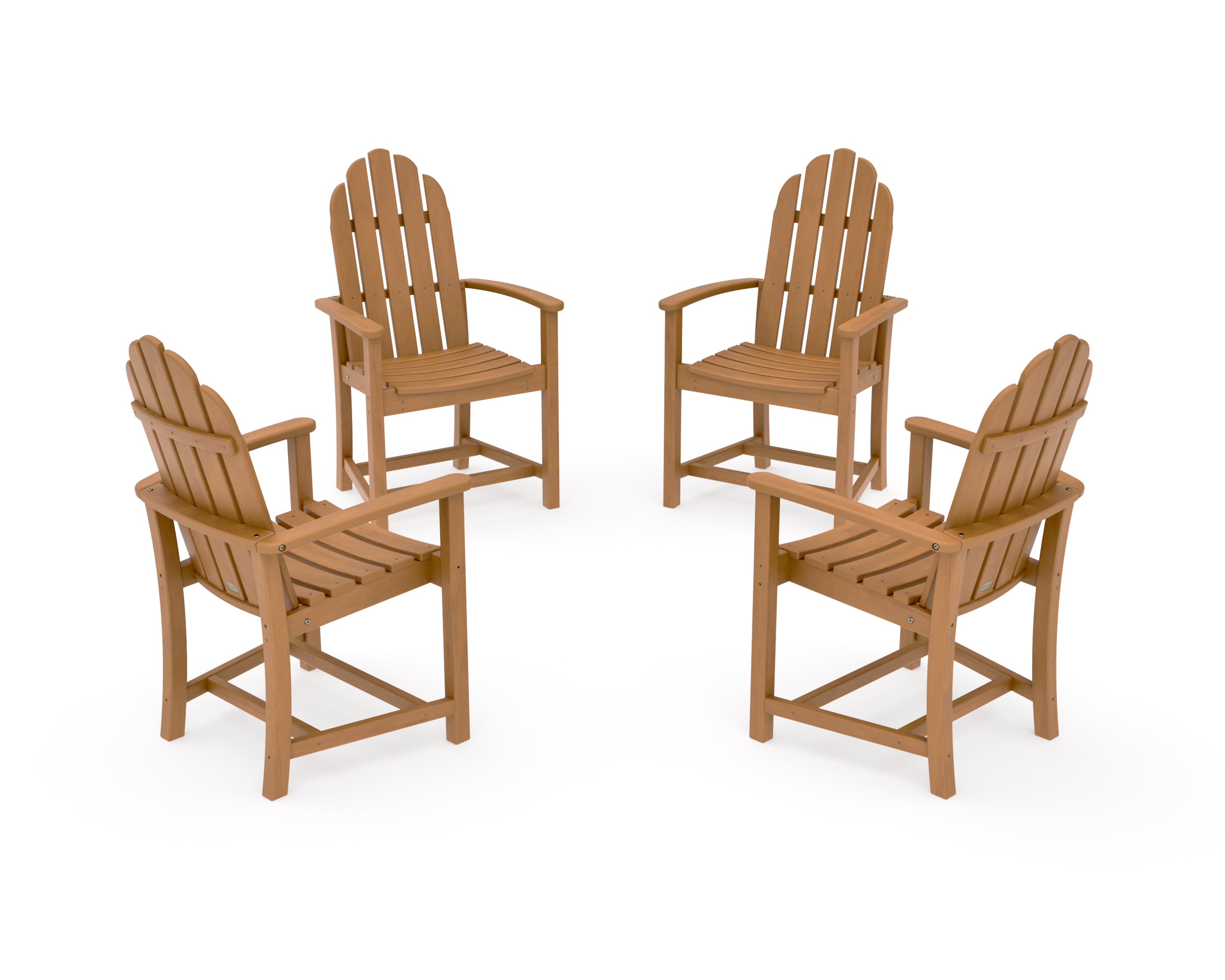 Classic 4-Piece Upright Adirondack Conversation Set in Natural