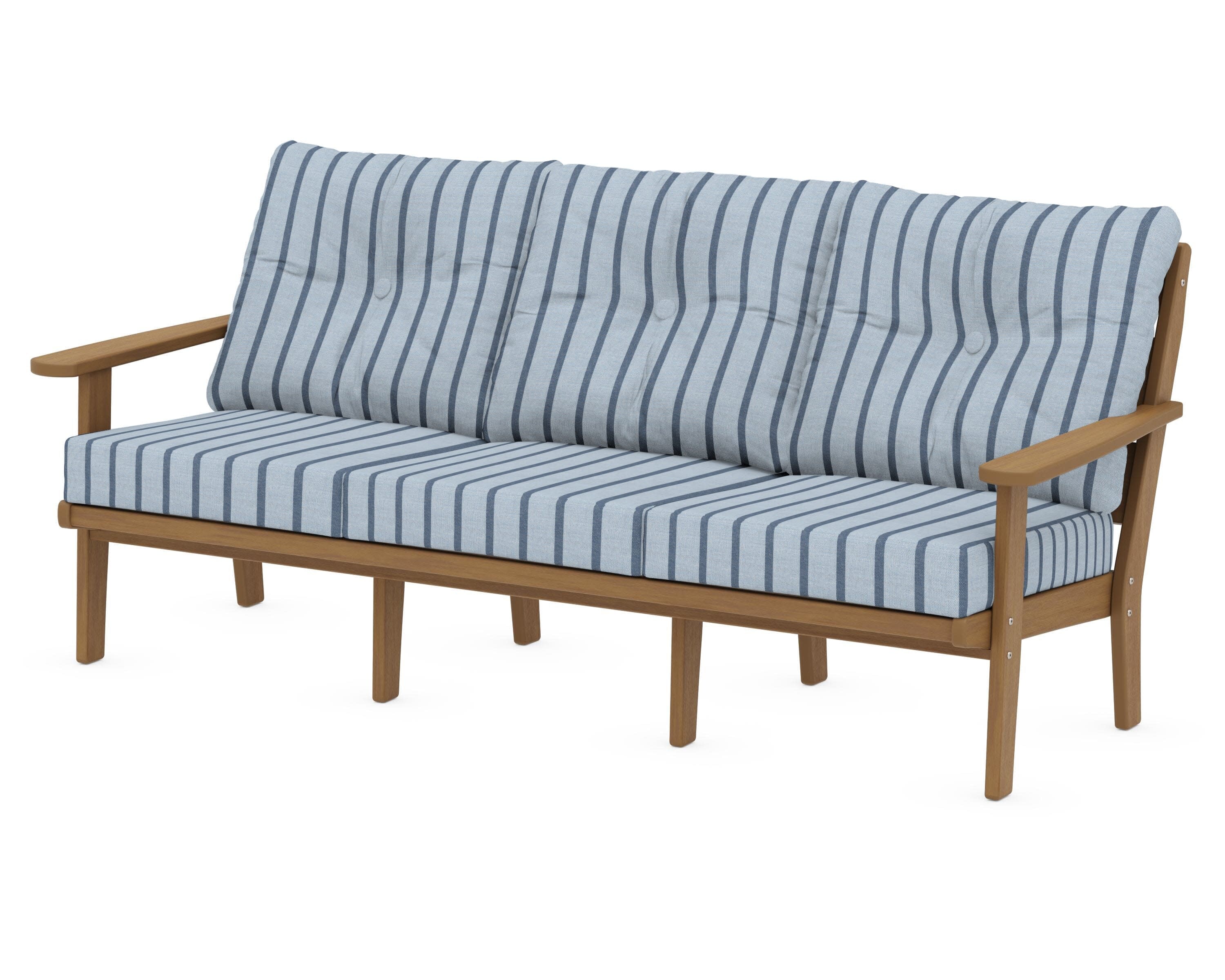 Lakeside Deep Seating Sofa in Natural / Unwind Sky