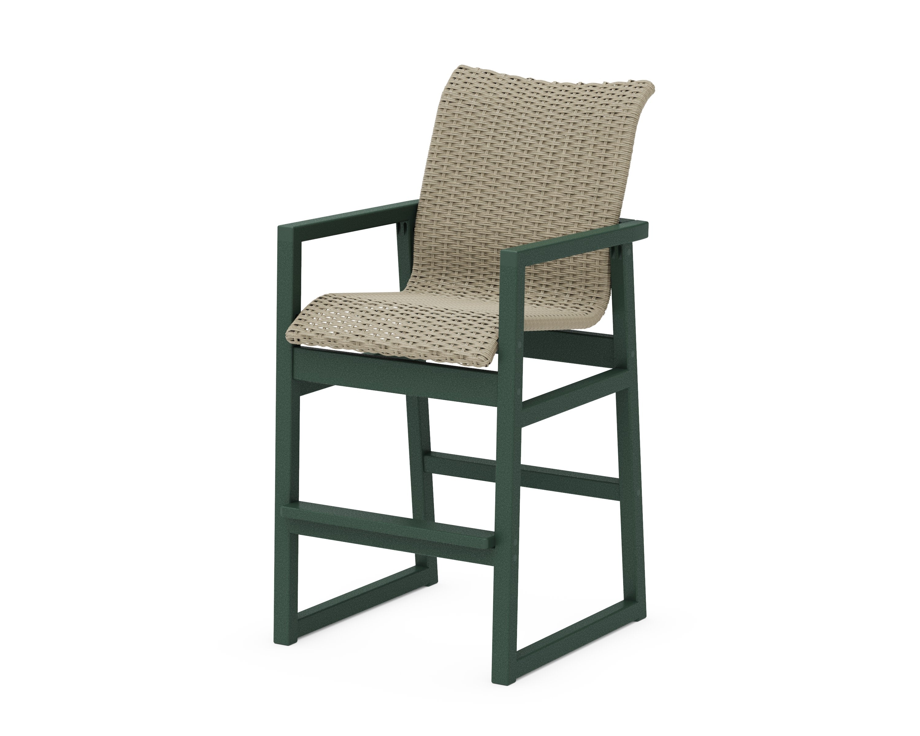 EDGE Woven Bar Arm Chair in Green / Dune Grass