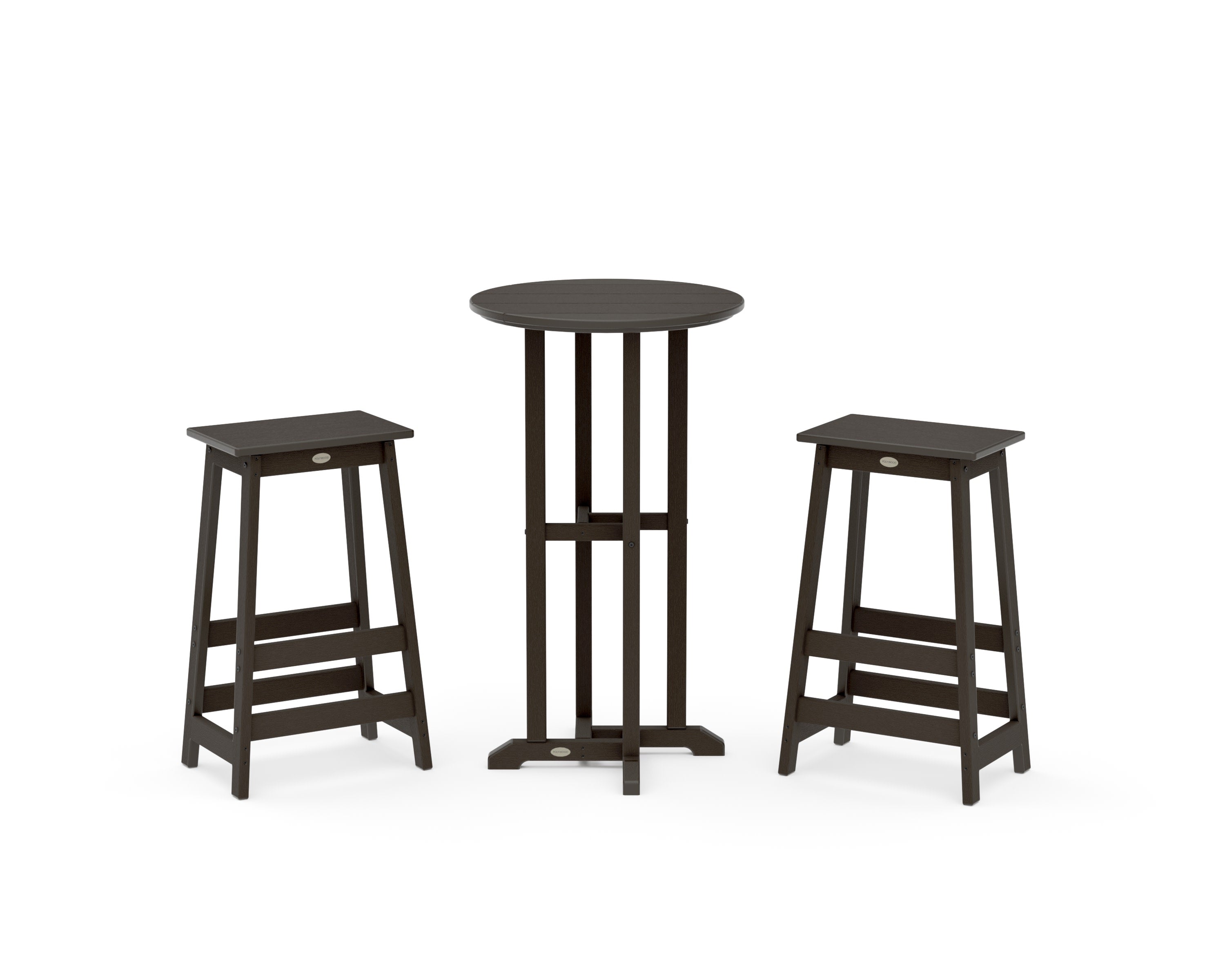 Modern Studio Bar Stool 3-Piece Bistro Set in Vintage Coffee