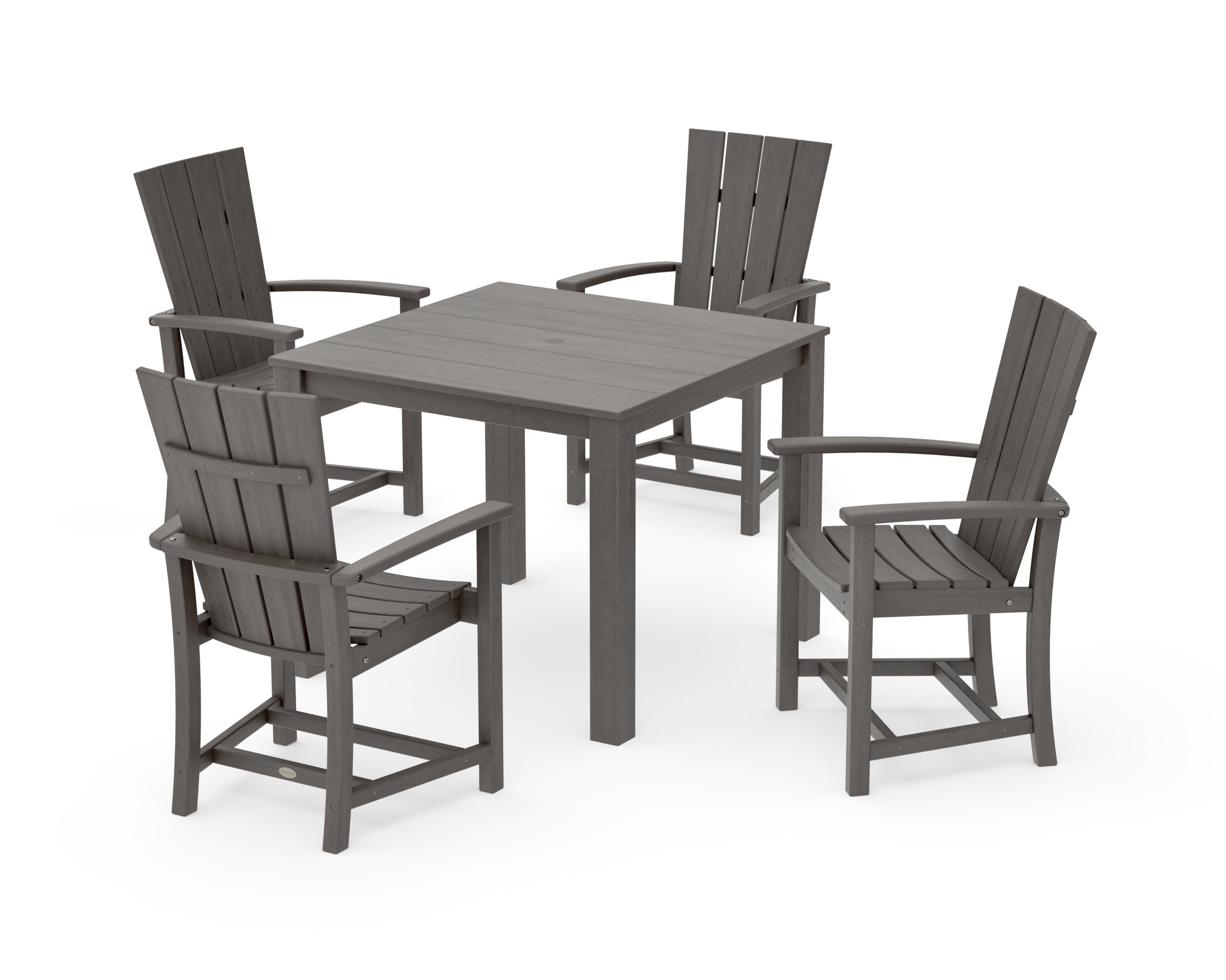 Quattro 5-Piece Parsons Dining Set in Driftwood