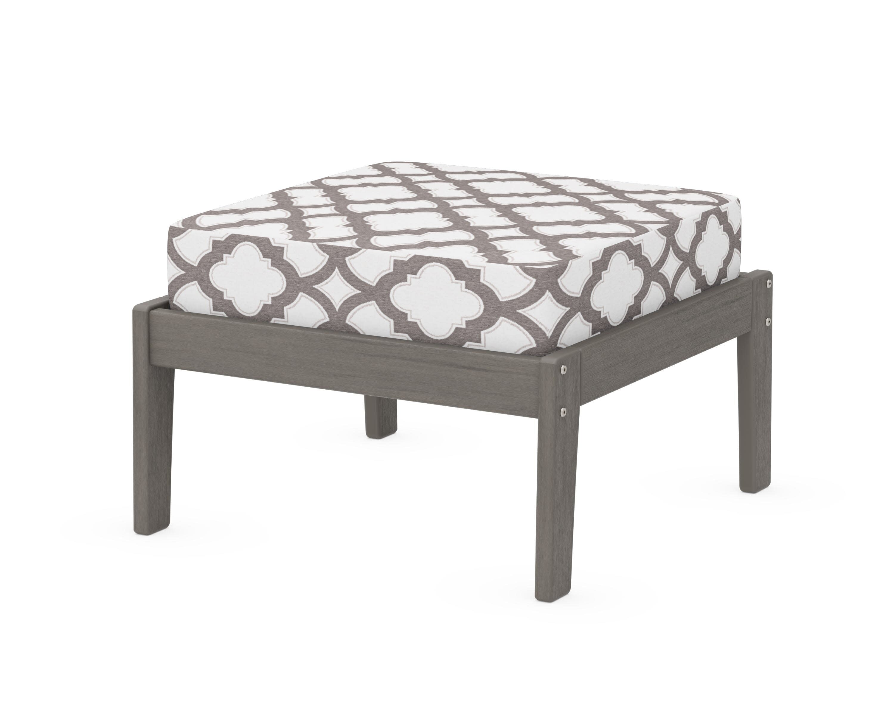 Deep Seating Ottoman in Driftwood / Trellis Grey Mist