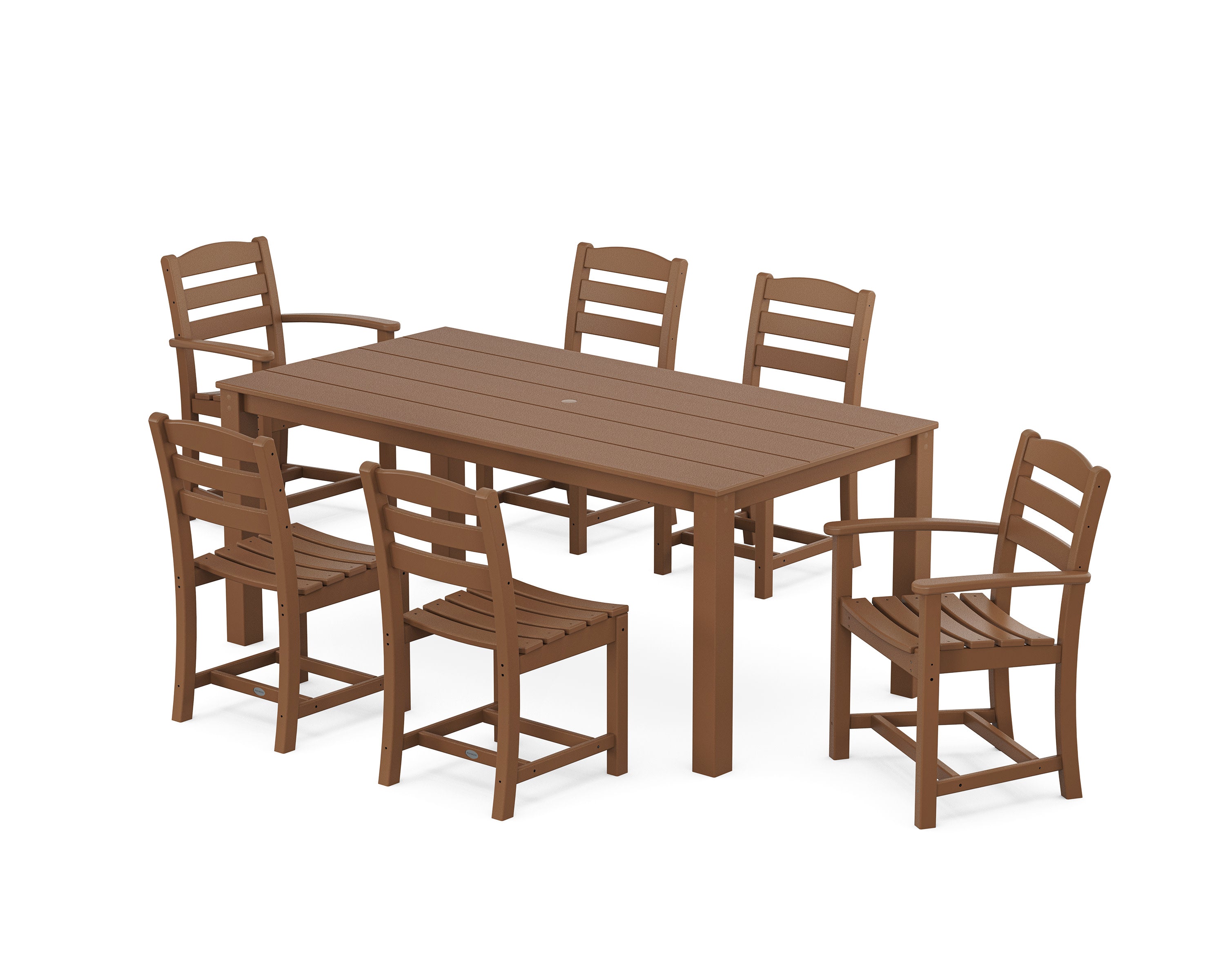La Casa Cafe' 7-Piece Parsons Dining Set in Teak