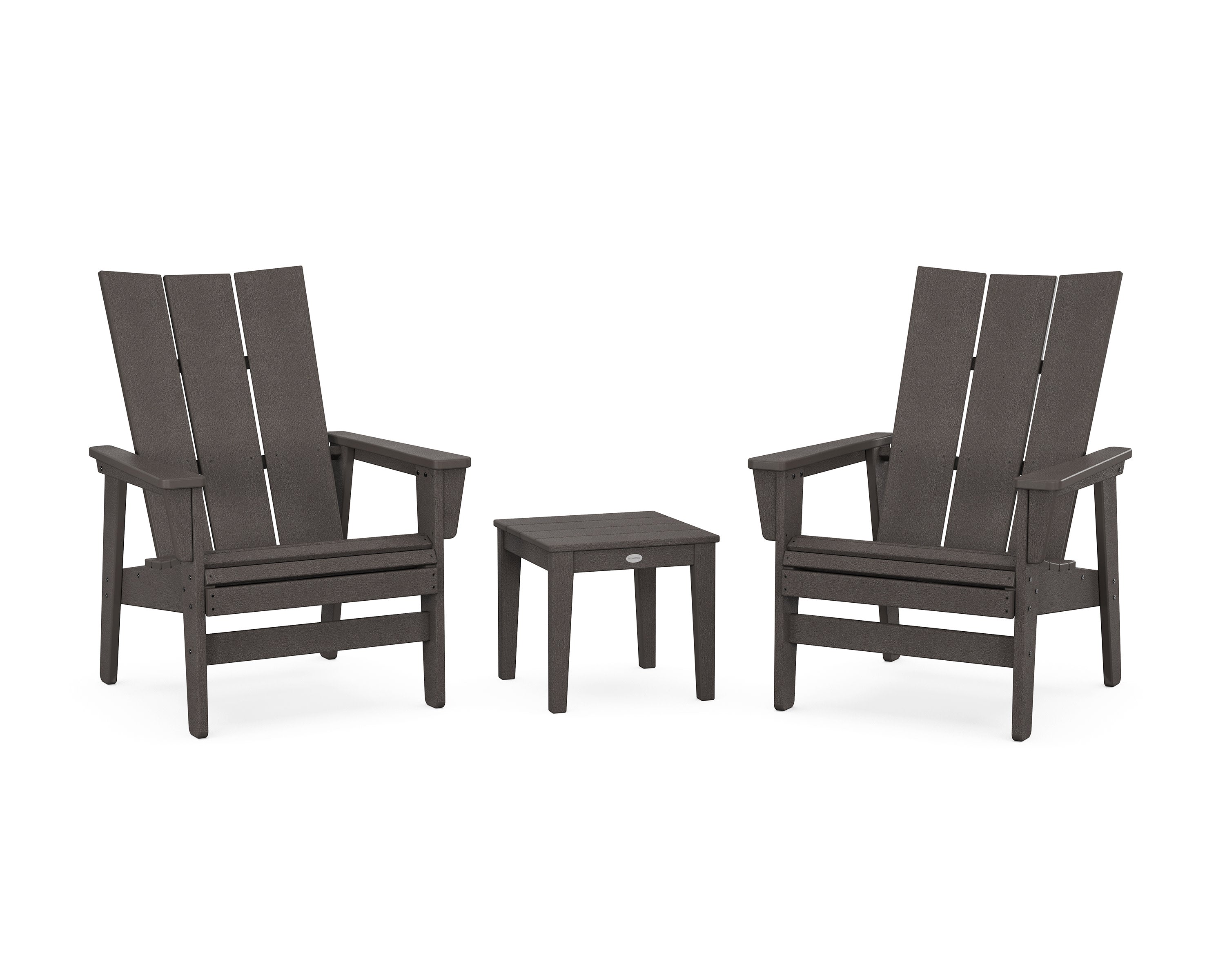 3-Piece Modern Grand Upright Adirondack Set in Vintage Coffee