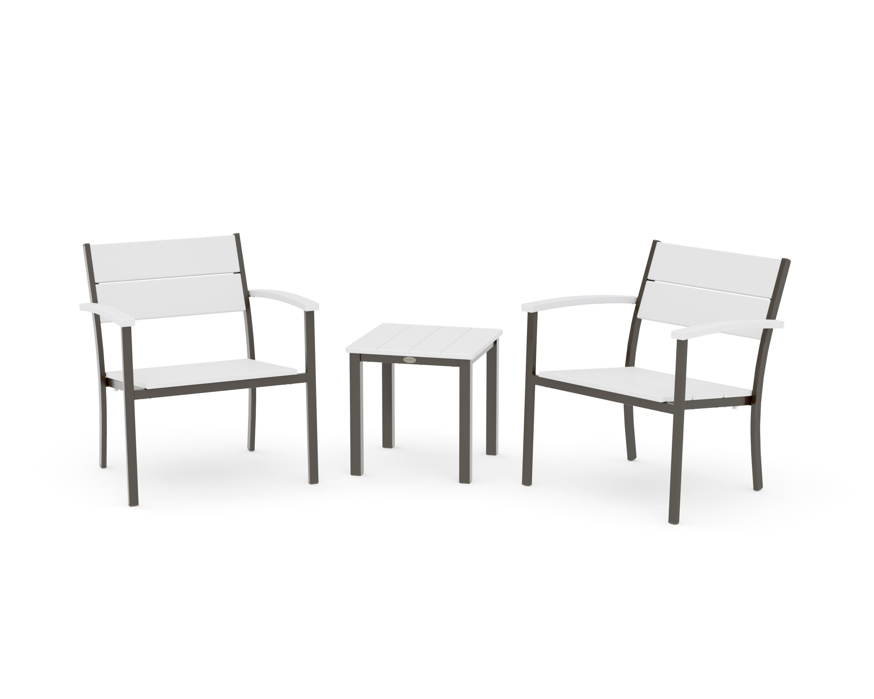 Main Street 3-Piece Lounge Chair Set in Bronze / White
