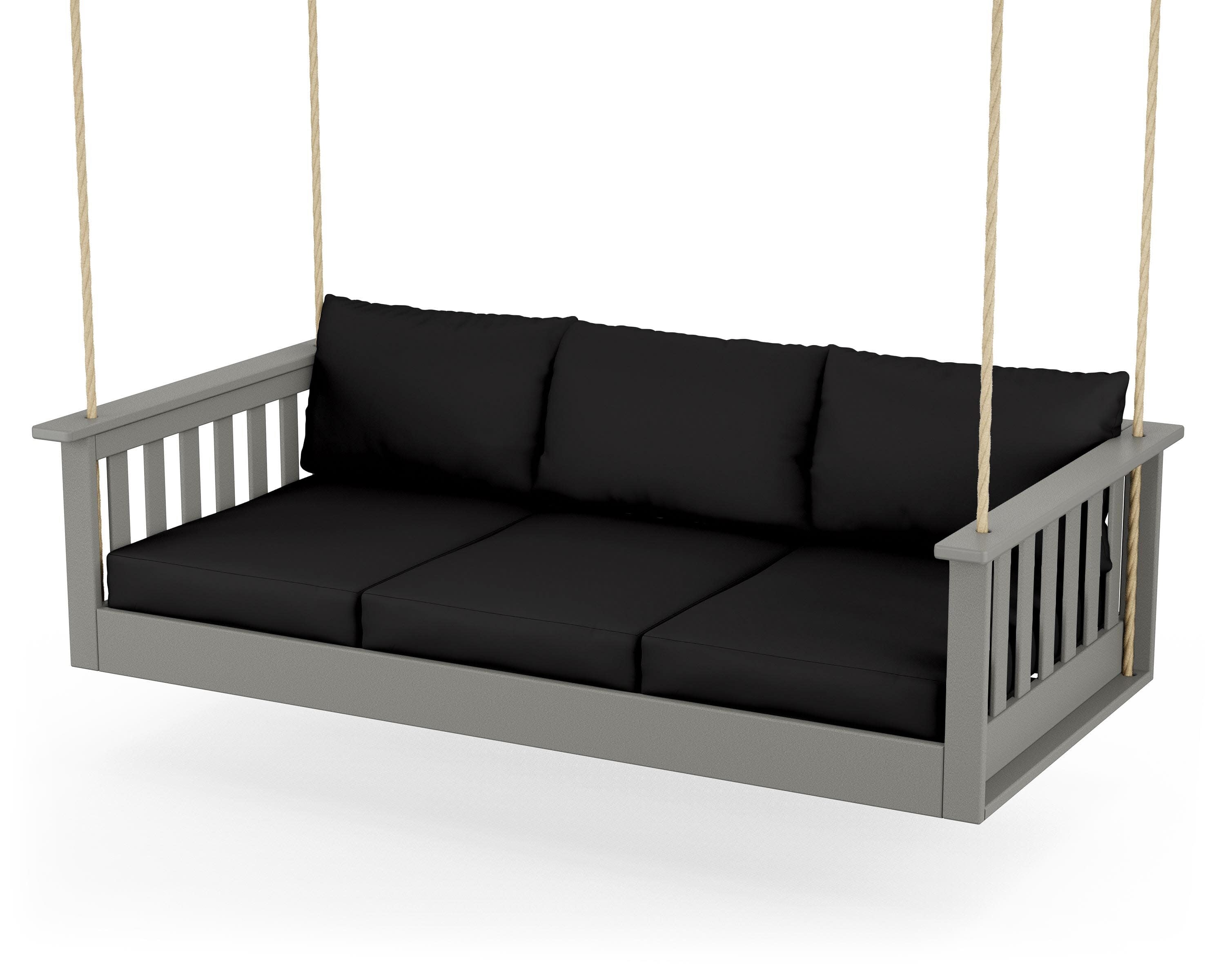 Vineyard Daybed Swing in Slate Grey / Canvas Black