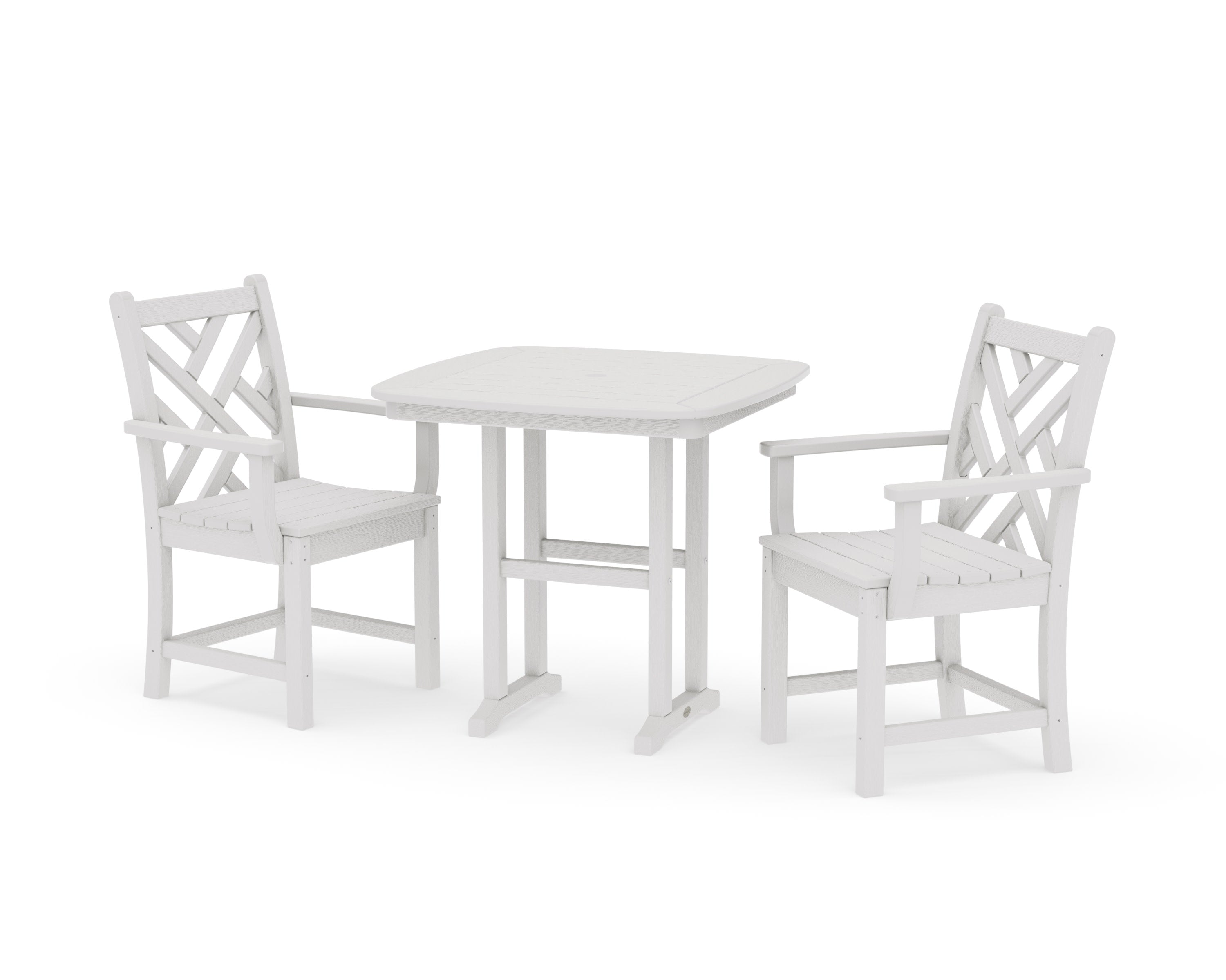 Chippendale 3-Piece Dining Set in Vintage White