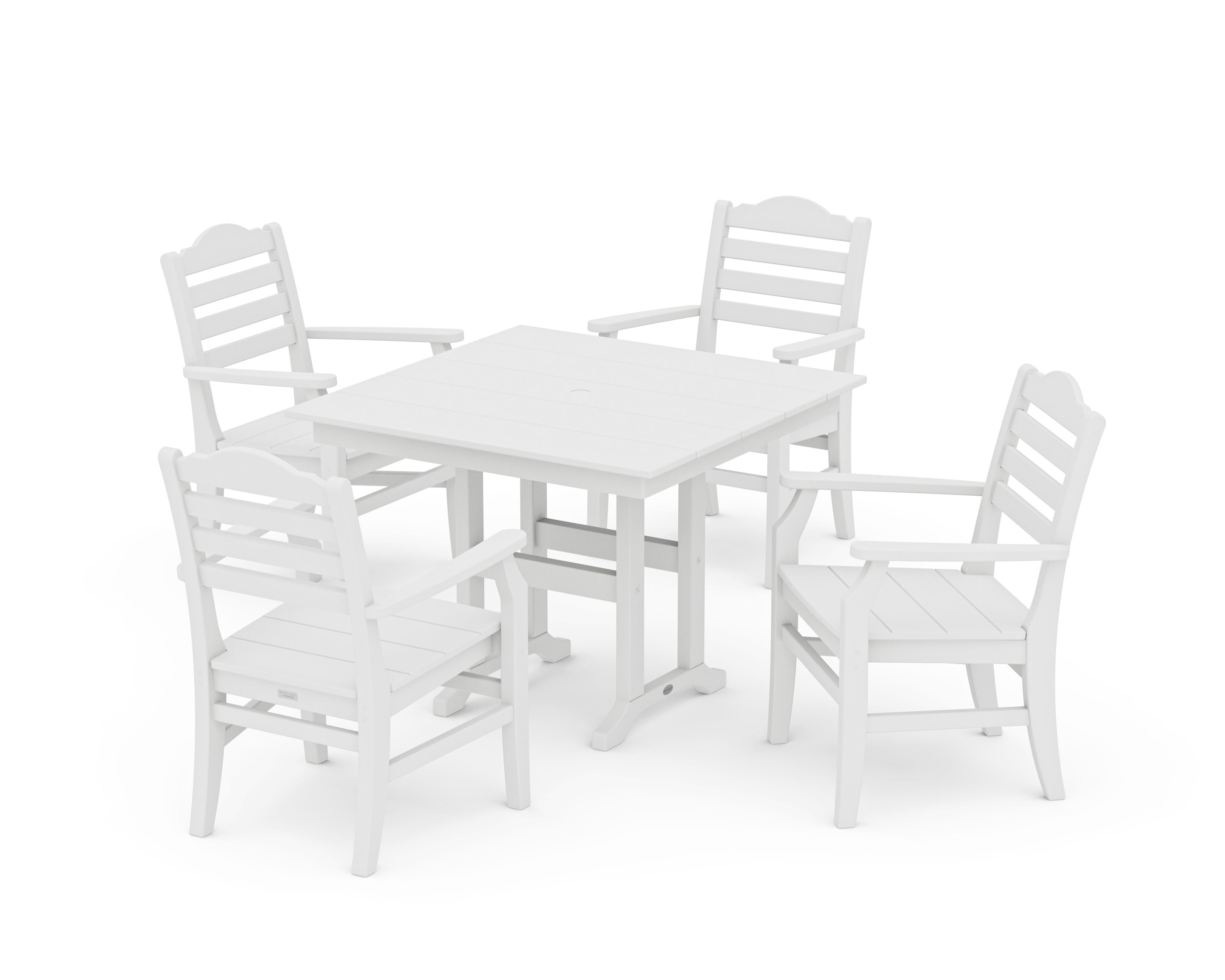 Savannah 5-Piece Farmhouse Dining Set in White