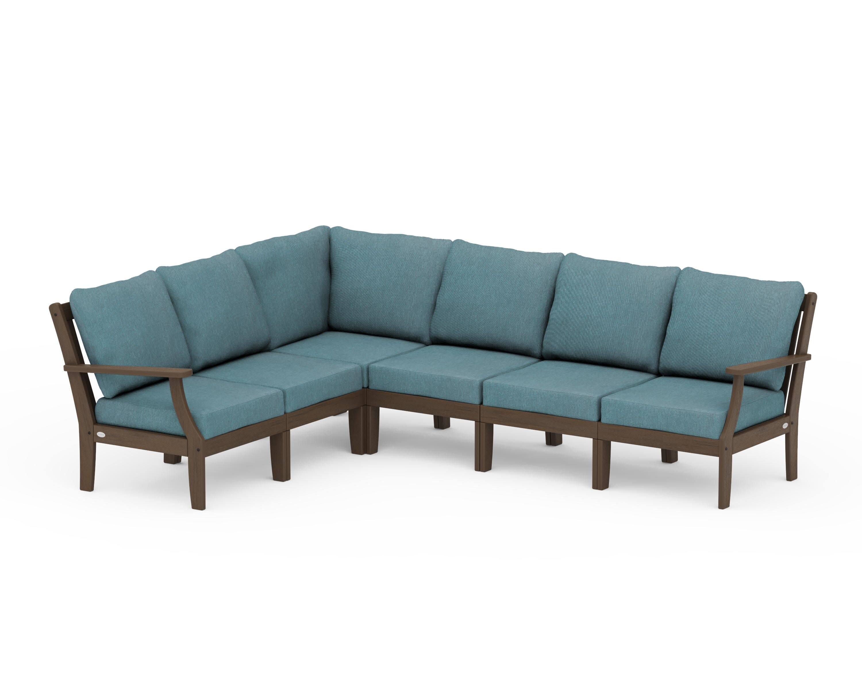 Braxton Modular 6-Piece Deep Seating Set in Kona / Ocean Teal