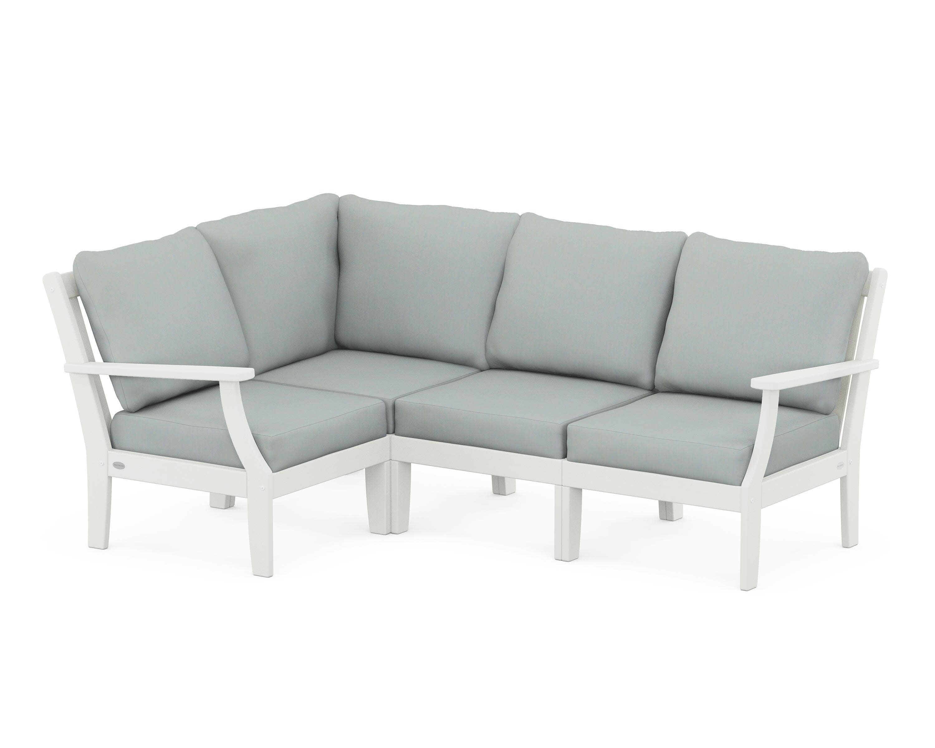 Braxton Modular 4-Piece Deep Seating Set in Vintage White / Spa