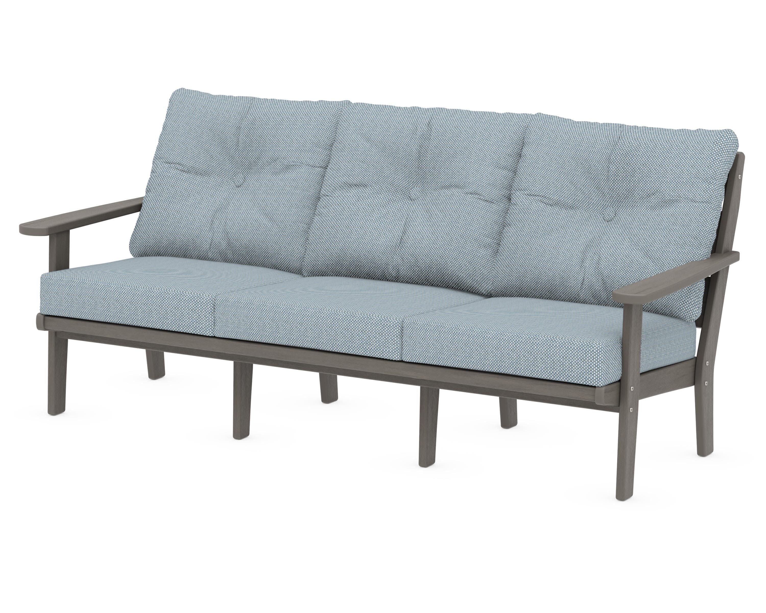 Lakeside Deep Seating Sofa in Driftwood / Exhale Sky