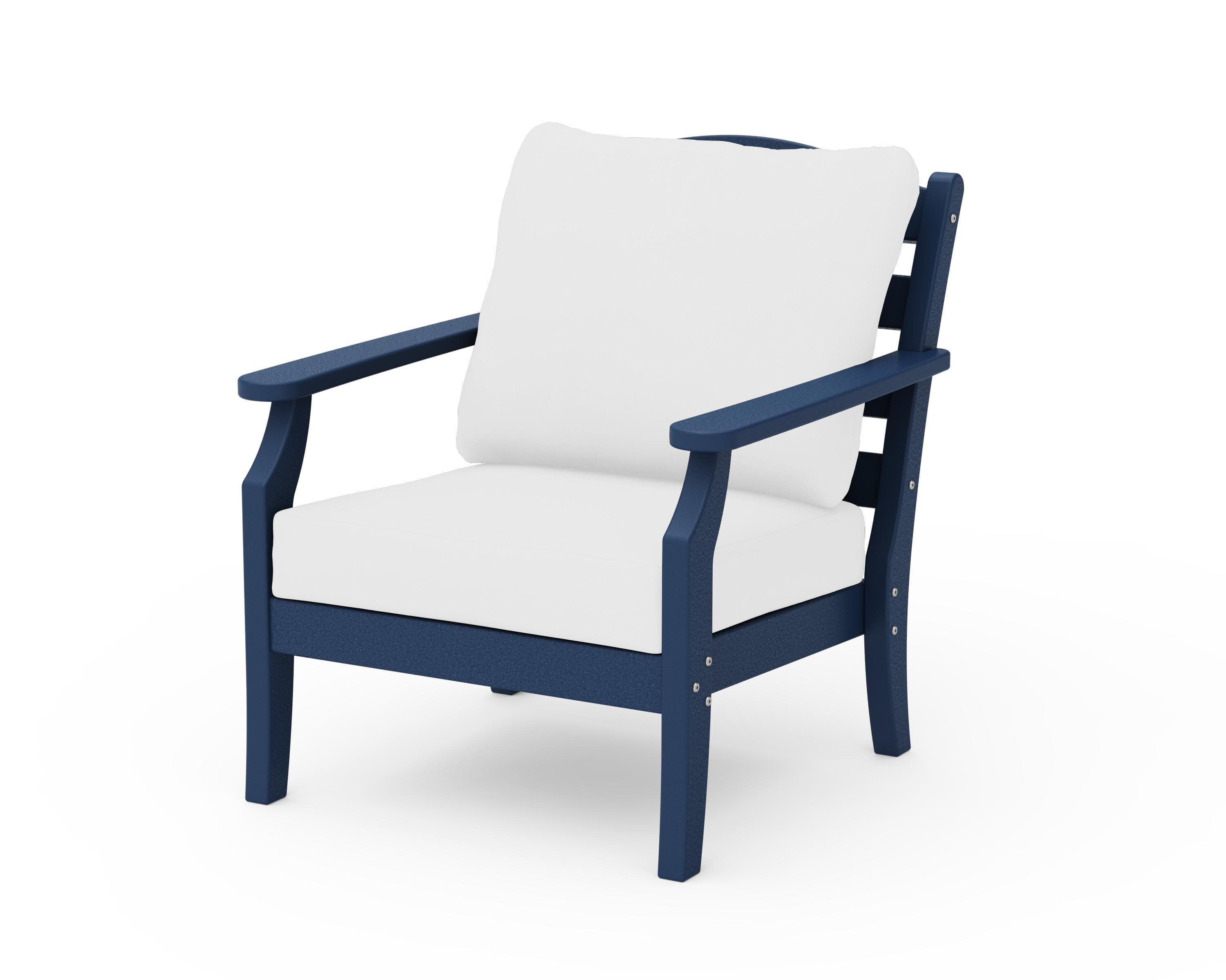 Savannah Deep Seating Chair in Navy / Natural