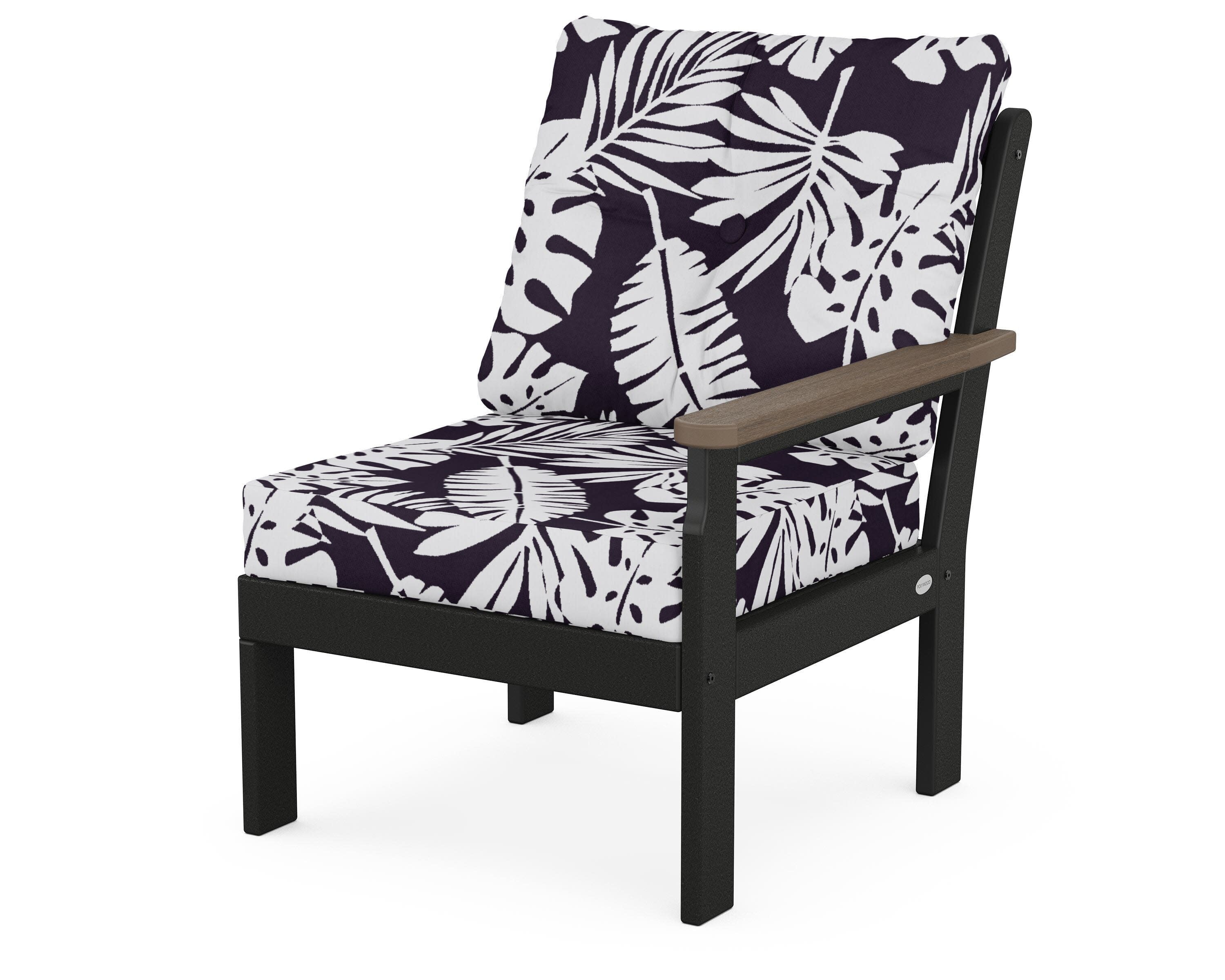 Vineyard Modular Right Arm Chair in Black / Kona / Leaf Navy