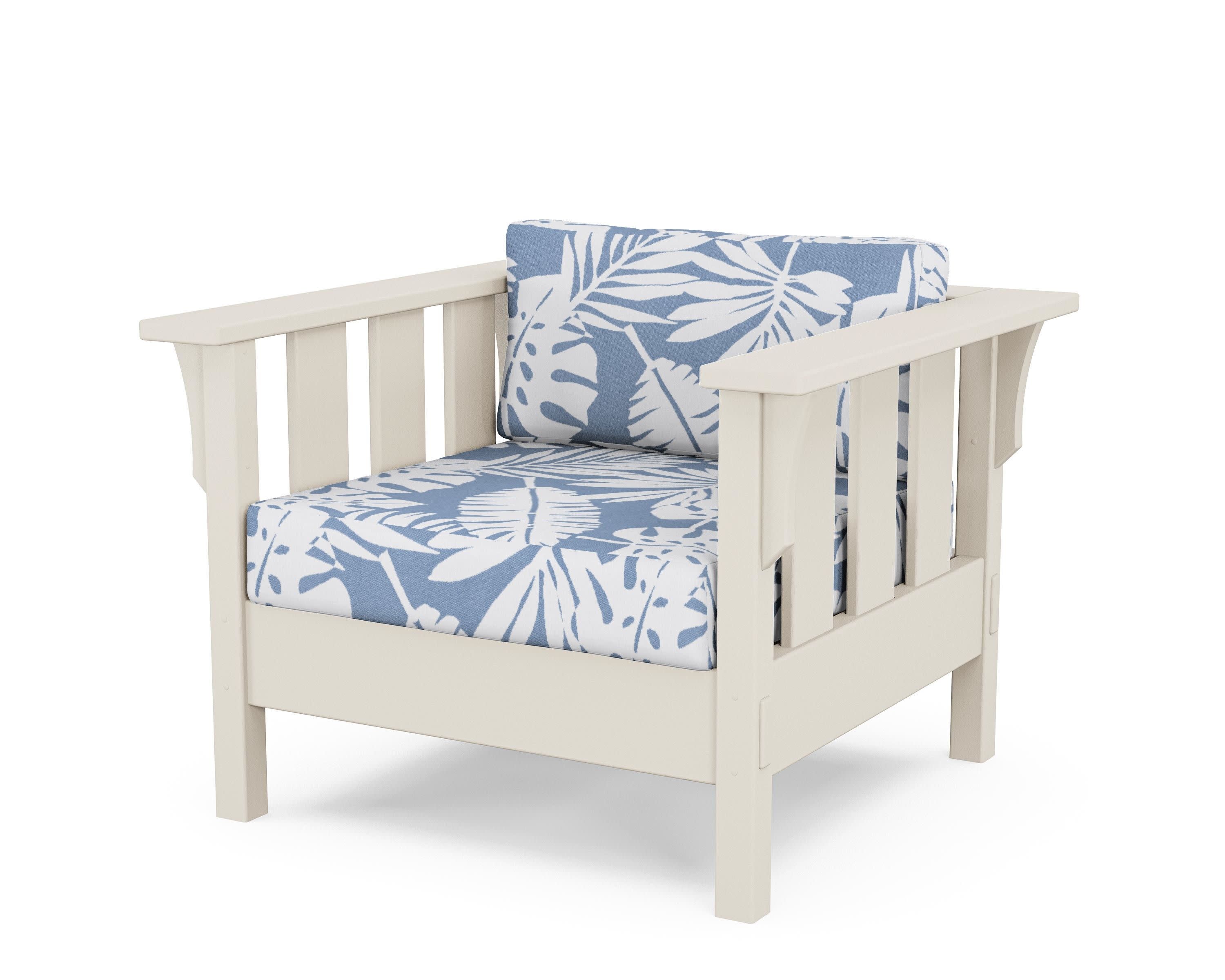 Acadia Deep Seating Chair in Sand / Leaf Sky Blue