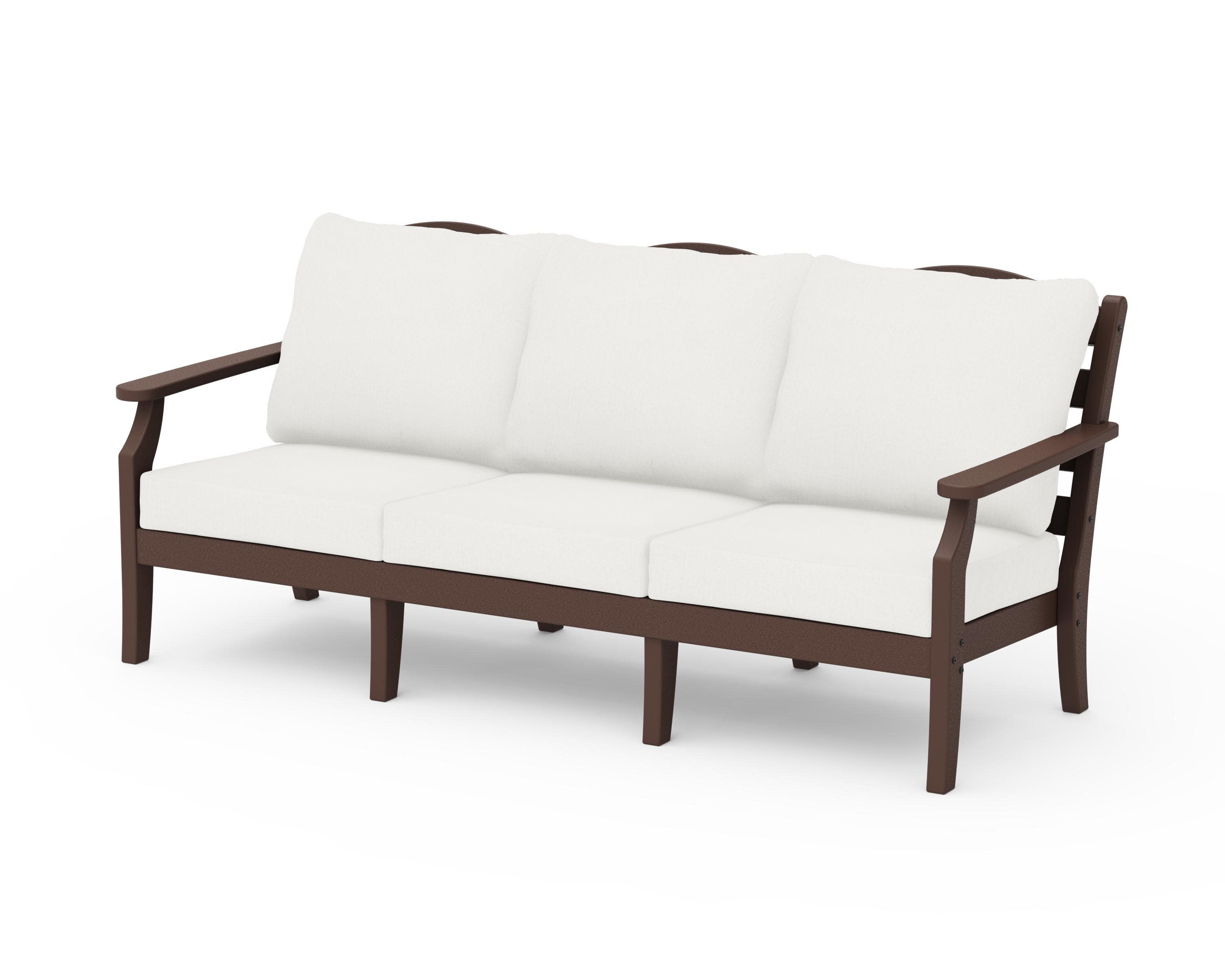 Savannah Deep Seating Sofa in Mahogany / Natural Linen