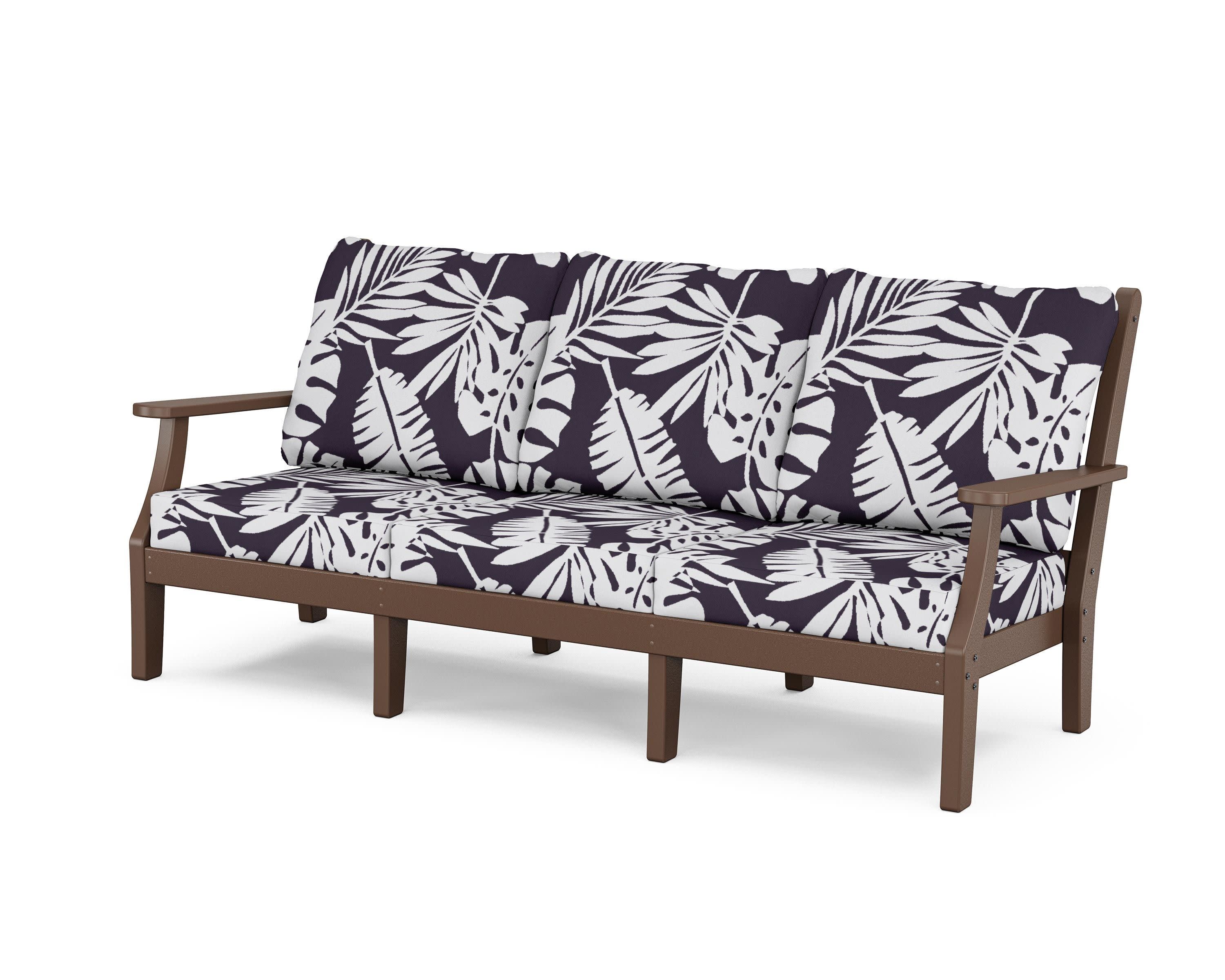 Wovendale Deep Seating Sofa in Mahogany / Leaf Navy