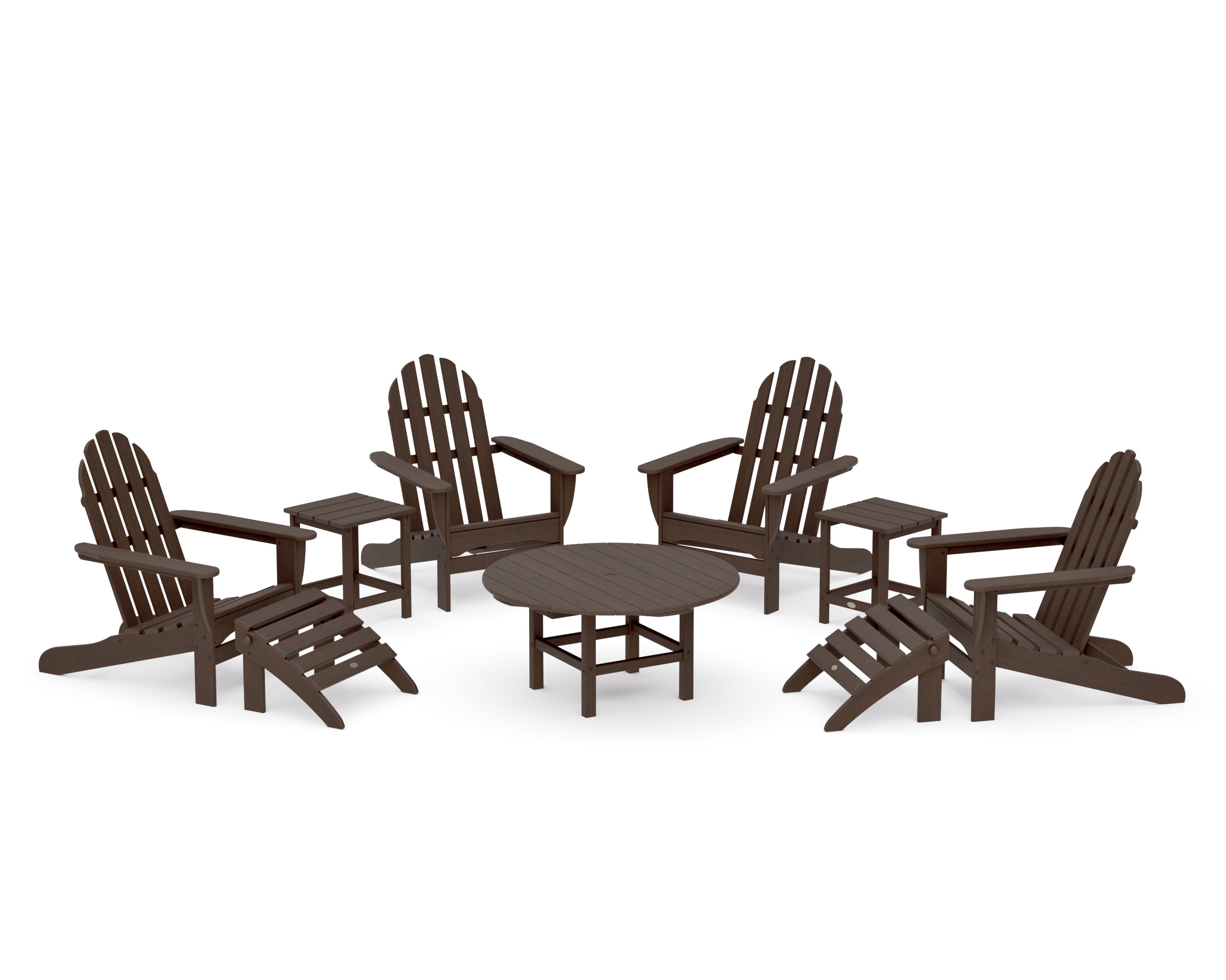 Classic Adirondack Chair 9-Piece Conversation Set in Kona