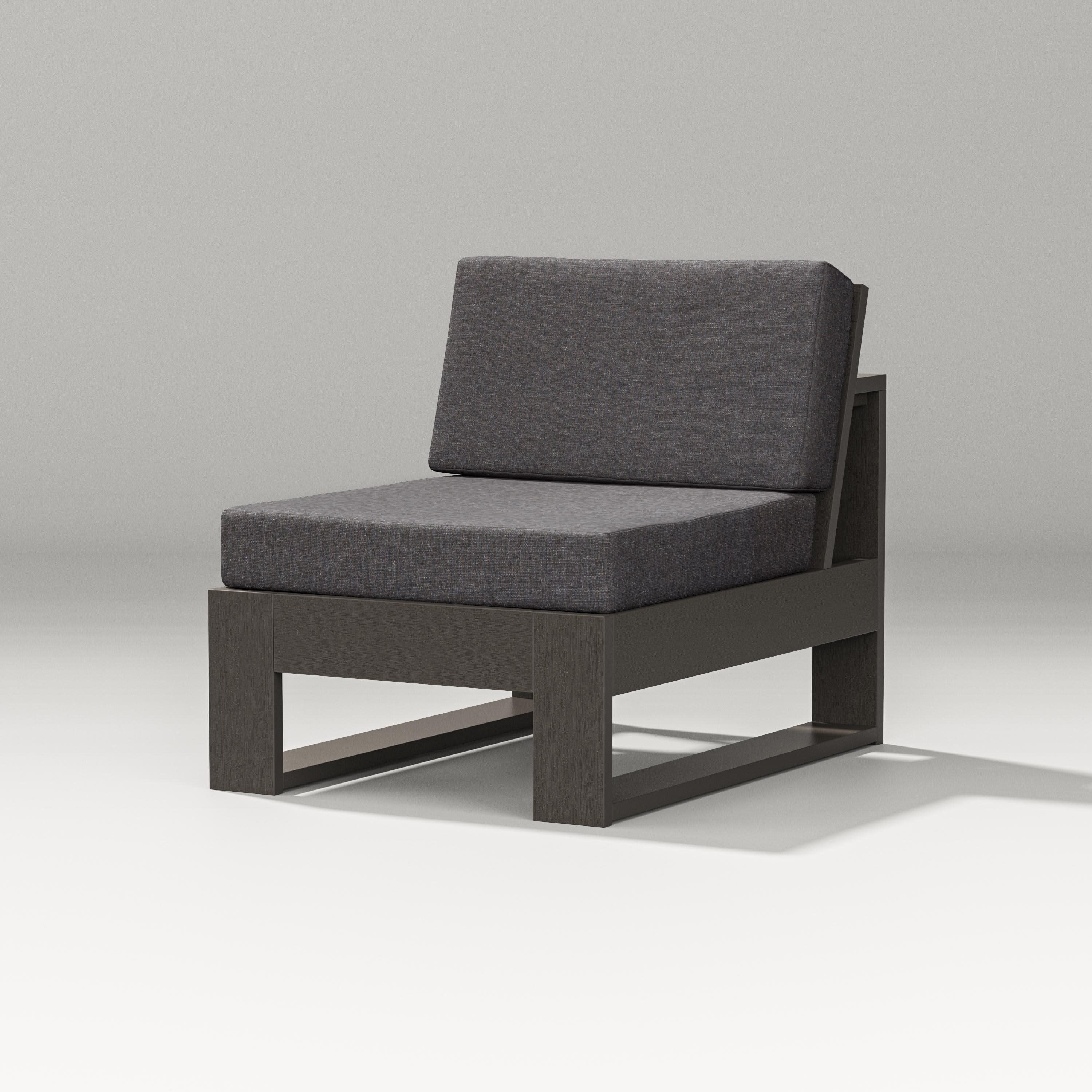 Latitude Modular Armless Chair in Vintage Coffee / Ash Charcoal