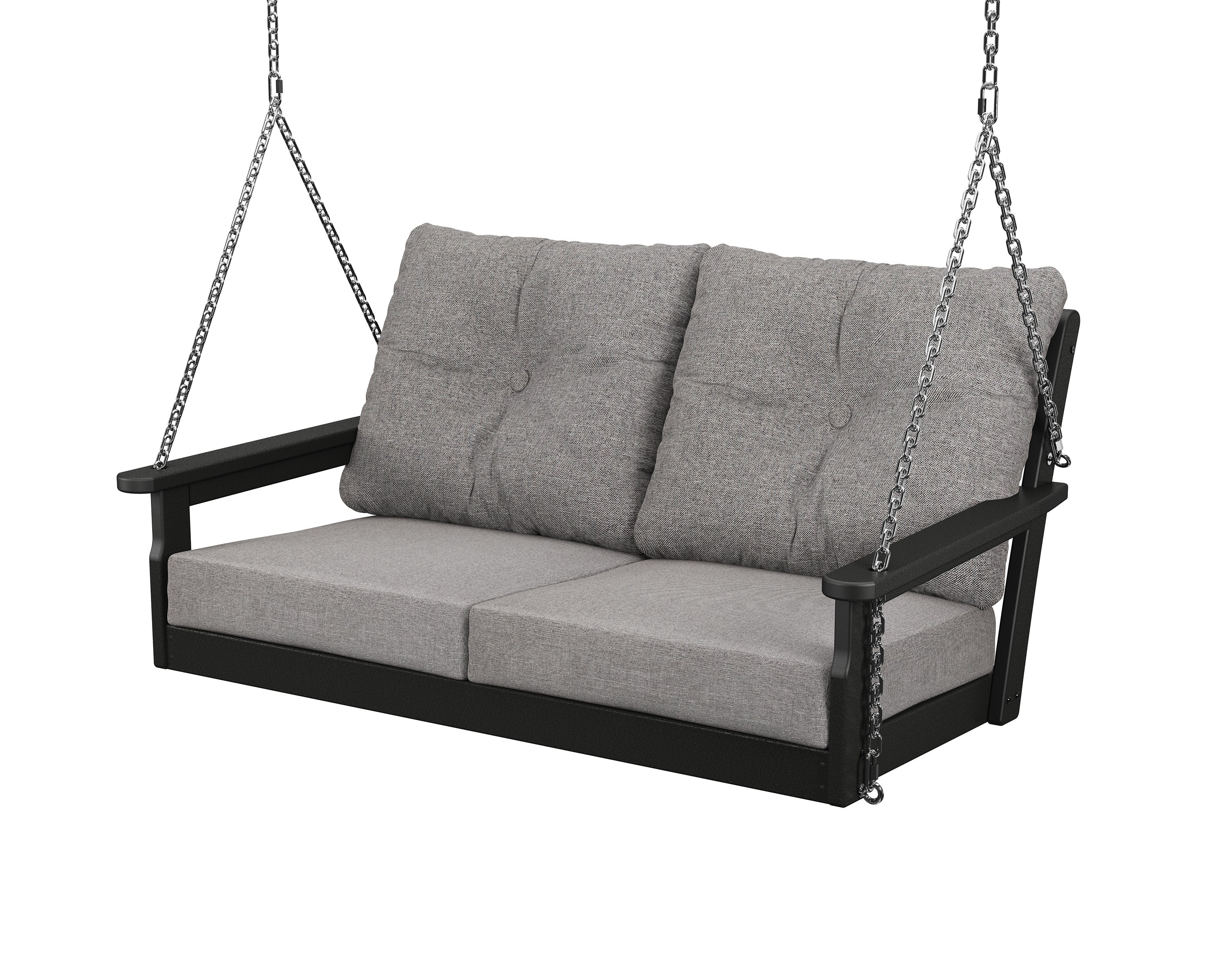 Vineyard Deep Seating Swing in Black / Grey Mist