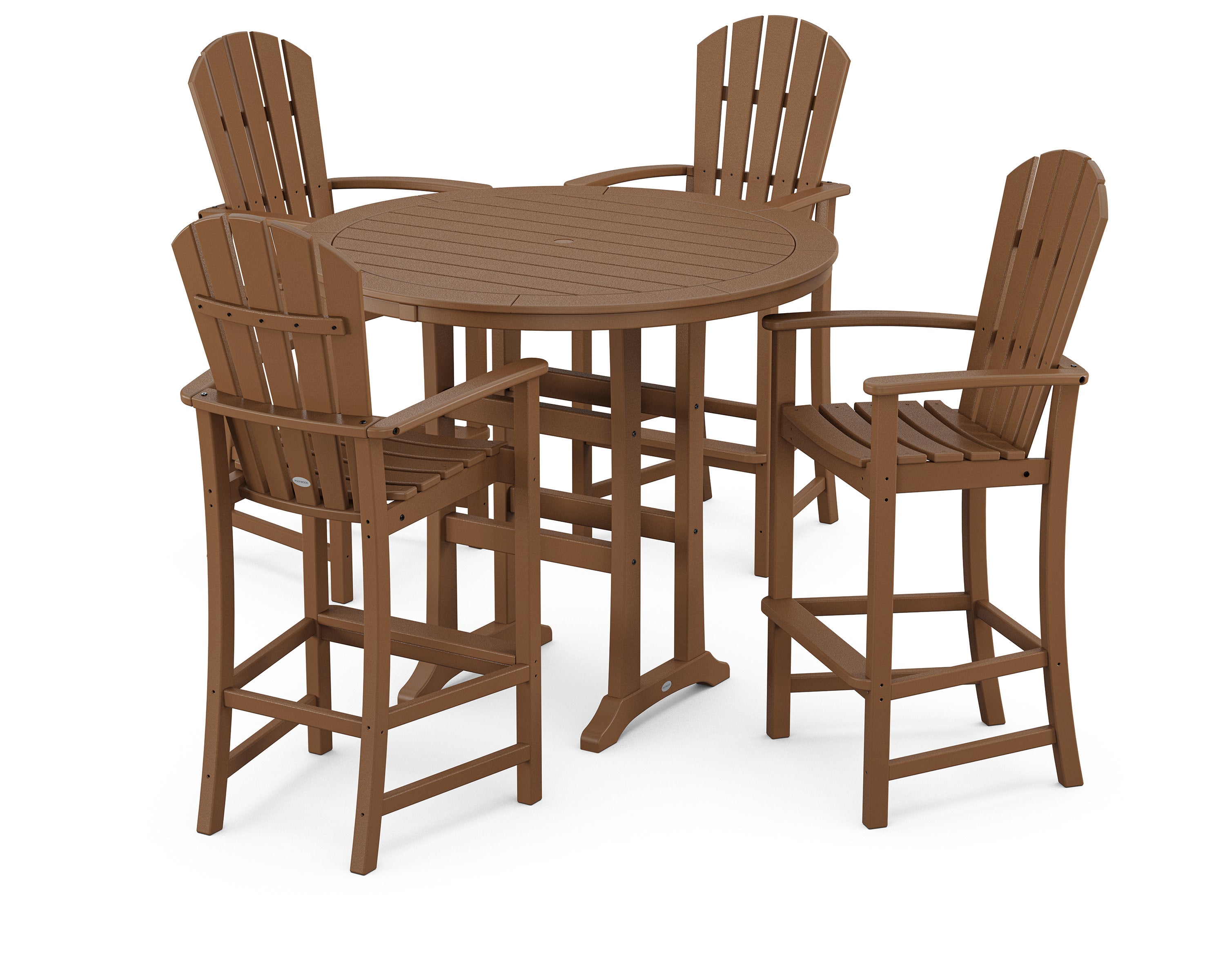 Palm Coast 5-Piece Round Bar Set in Teak