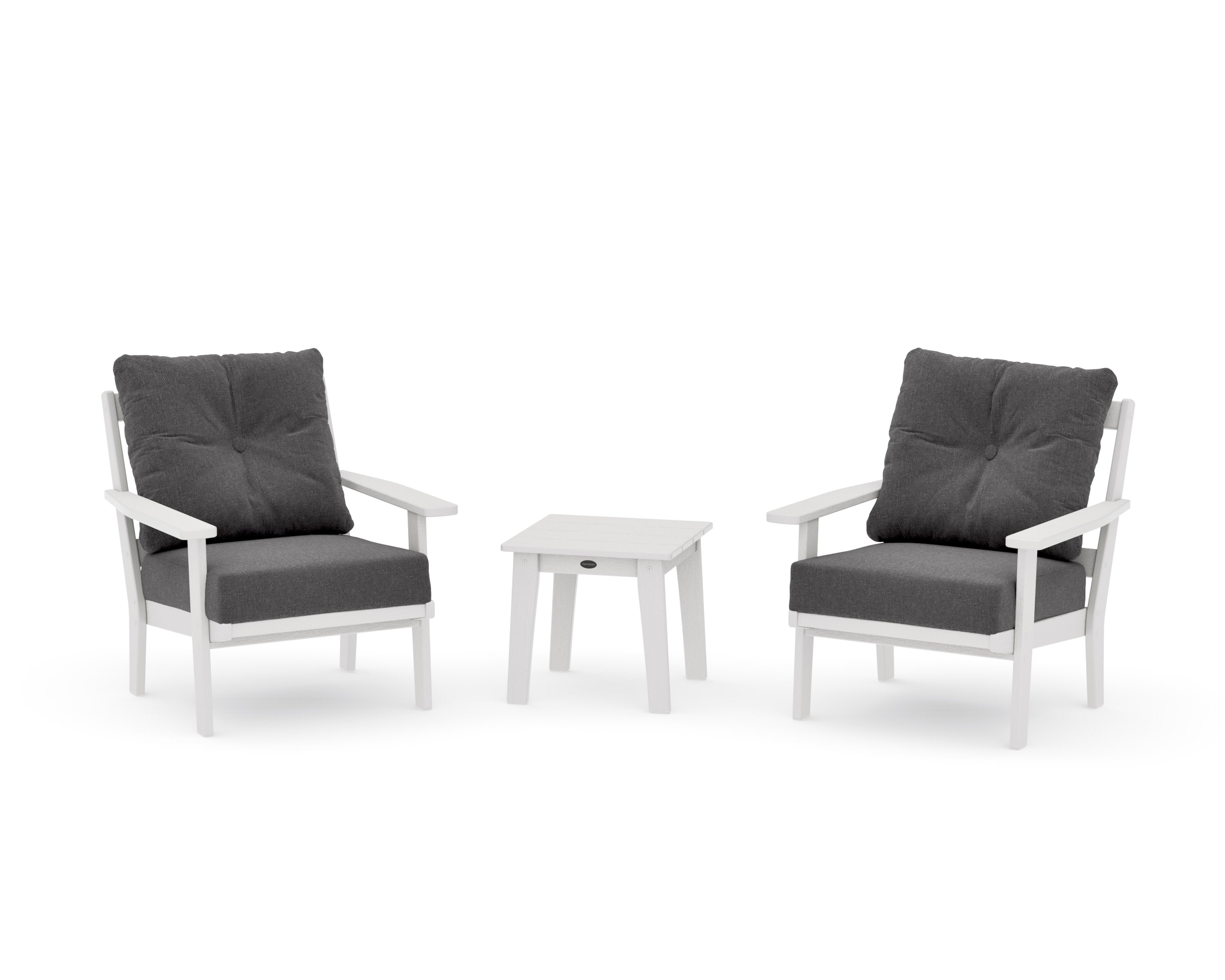 Oxford 3-Piece Deep Seating Set in Vintage White / Ash Charcoal