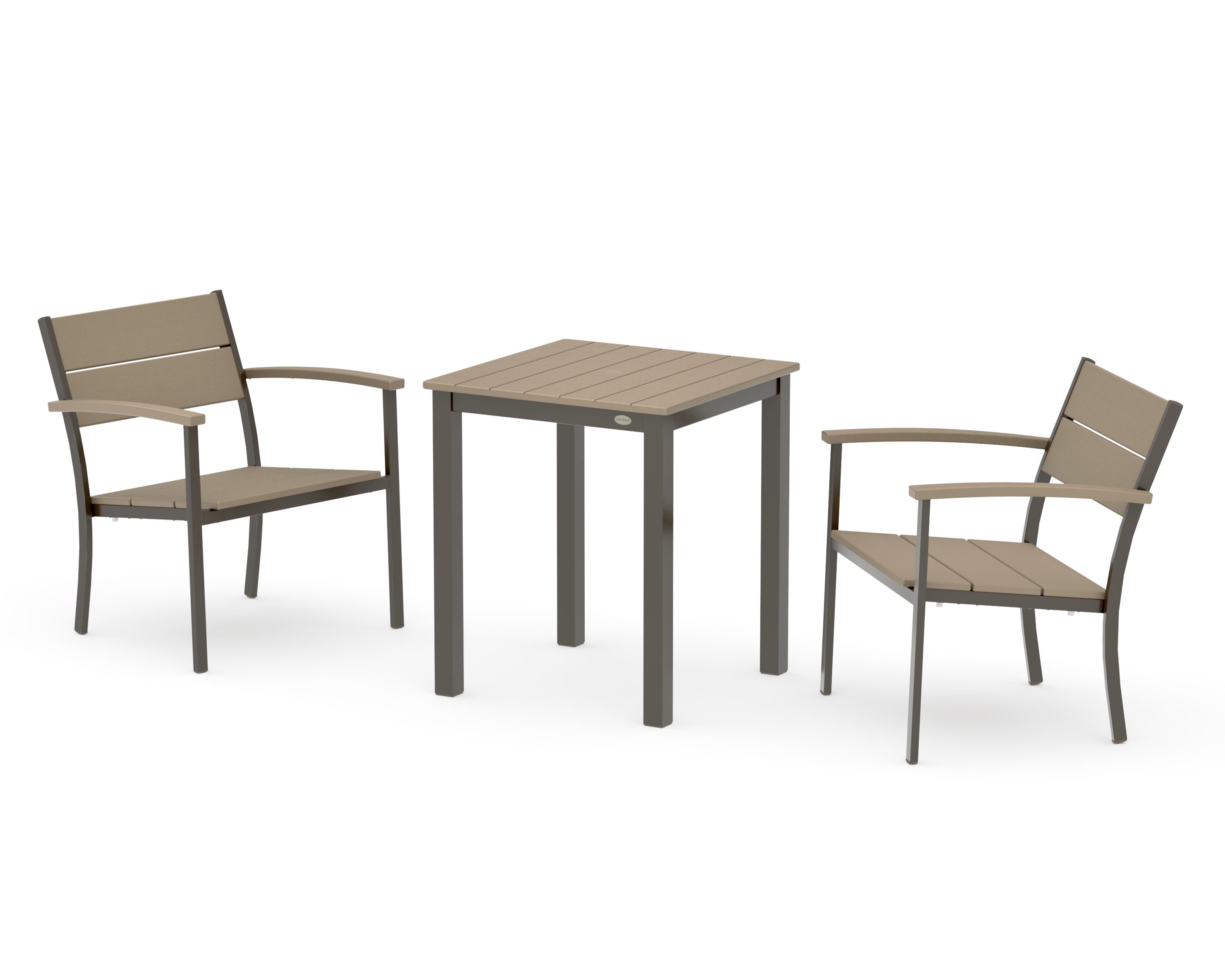 Main Street 3-Piece Square Dining Set in Bronze / Vintage Sahara