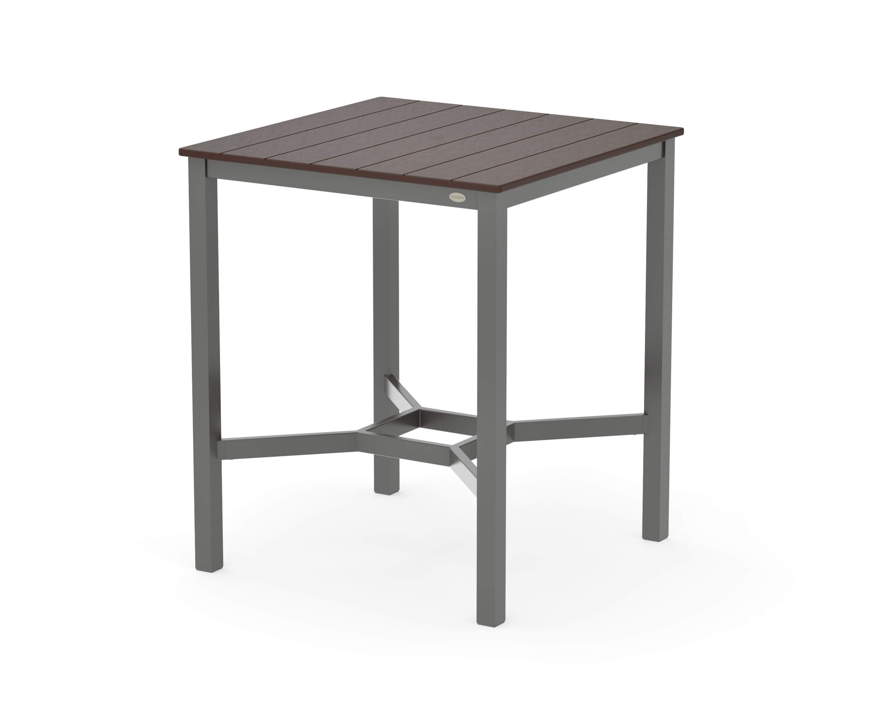 Main Street 36 x 36 Bar Table in Charcoal / Mahogany