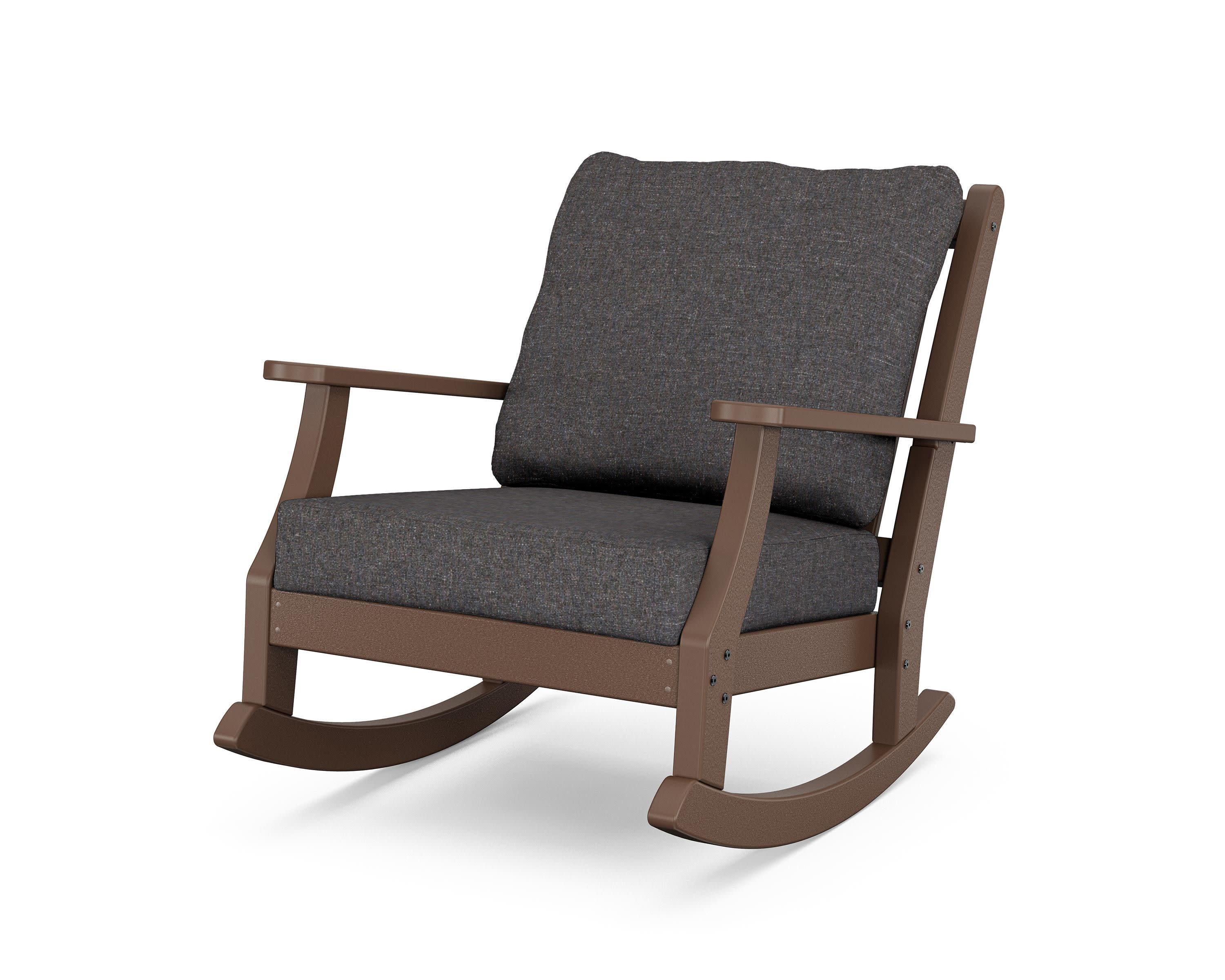 Wovendale Deep Seating Rocking Chair in Mahogany / Ash Charcoal