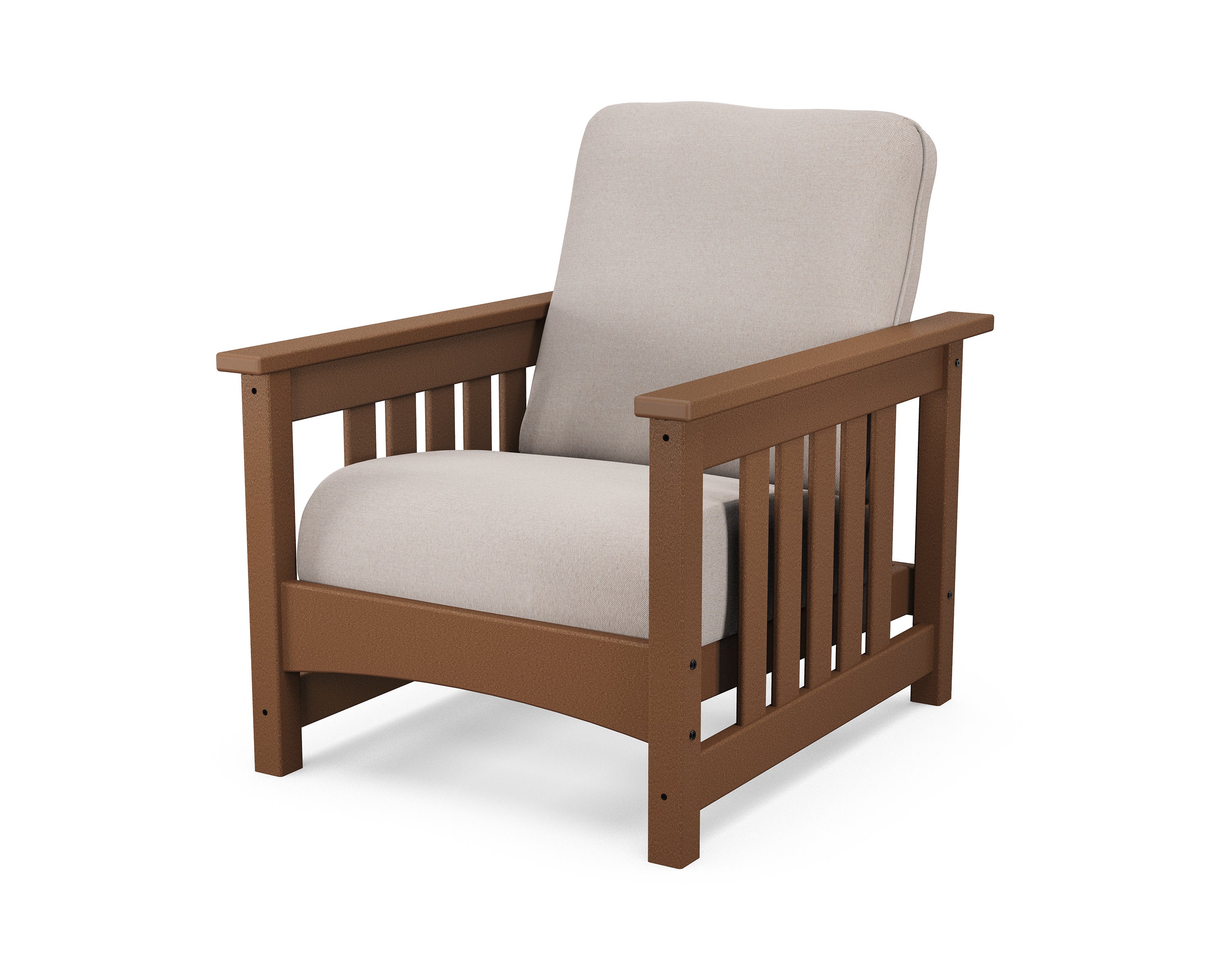 Club Mission Chair in Teak / Dune Burlap