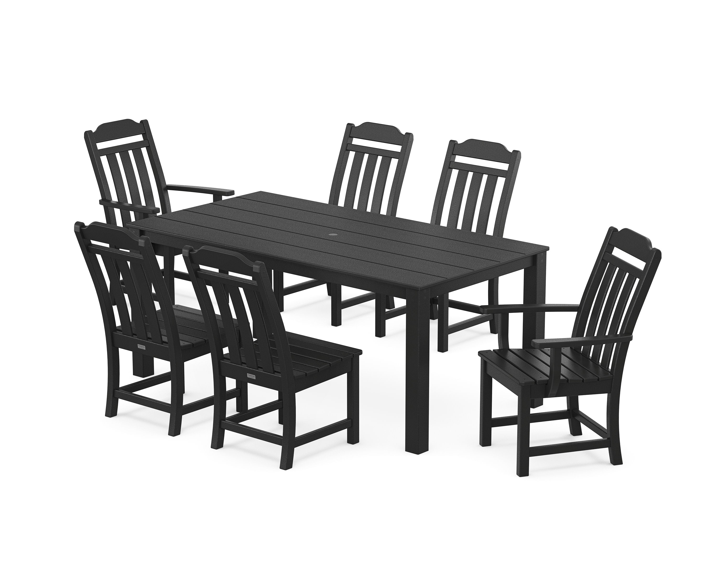 Cottage 7-Piece Parsons Dining Set in Black
