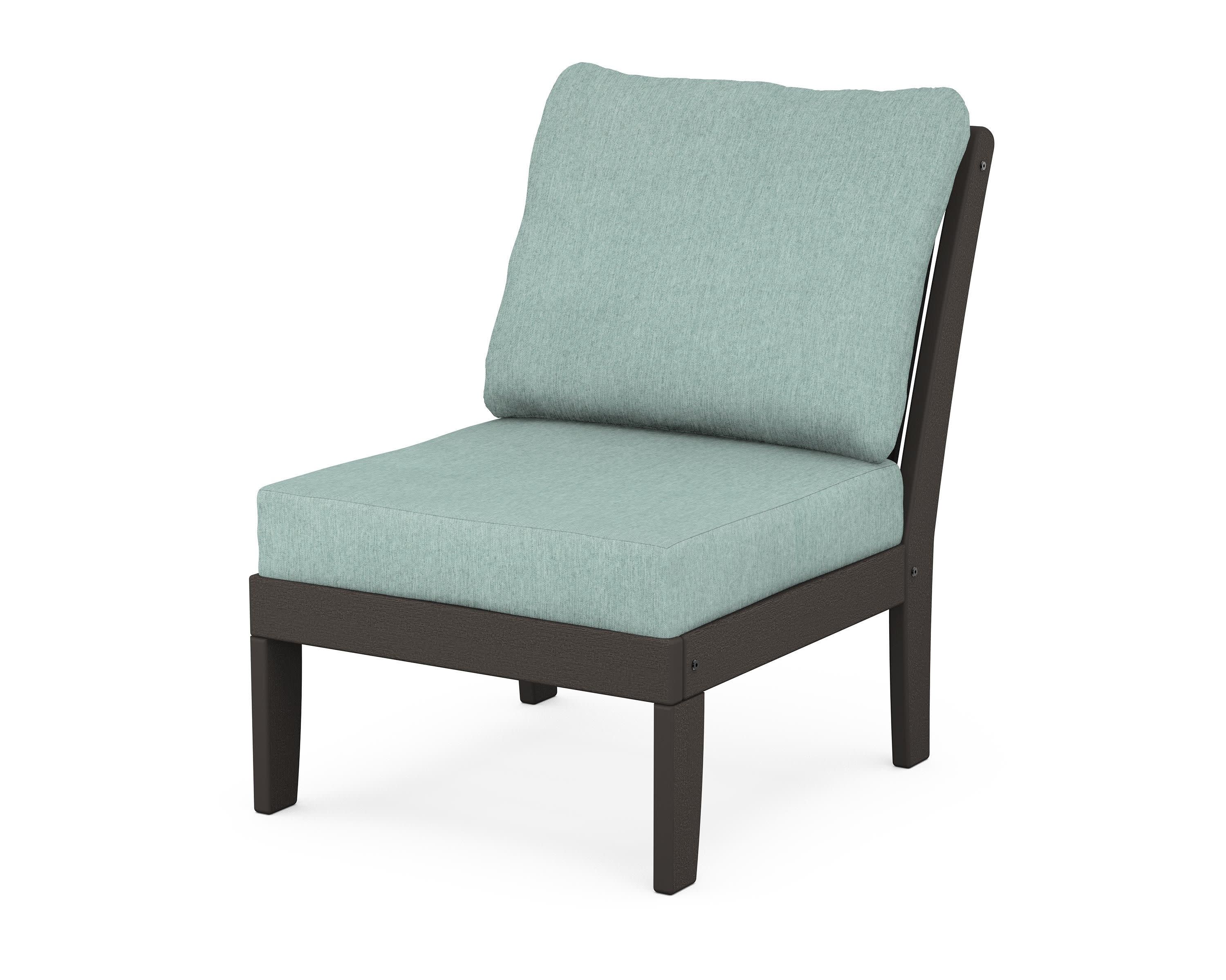 Braxton Modular Armless Chair in Vintage Coffee / Glacier Spa
