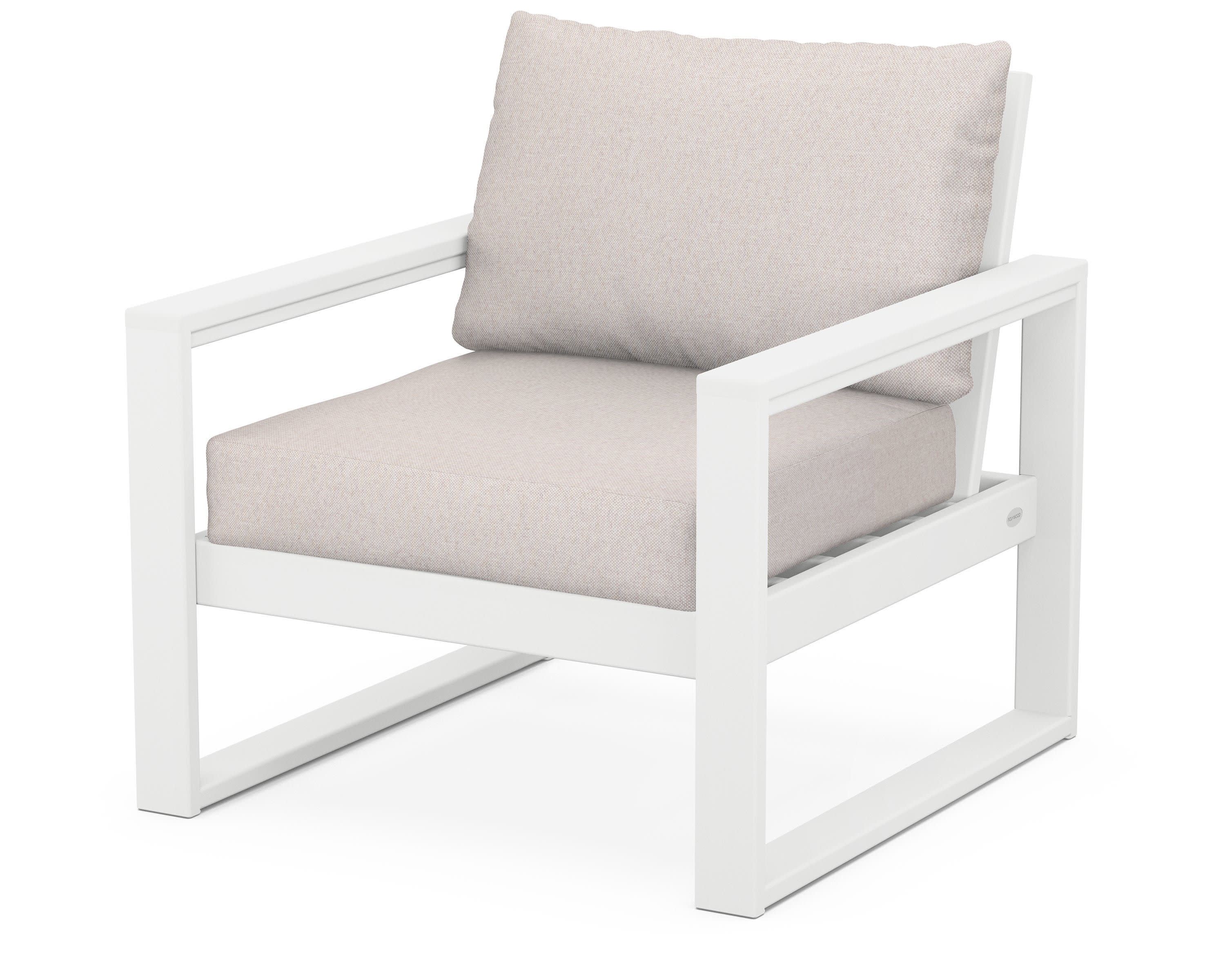 EDGE Club Chair in White / Dune Burlap