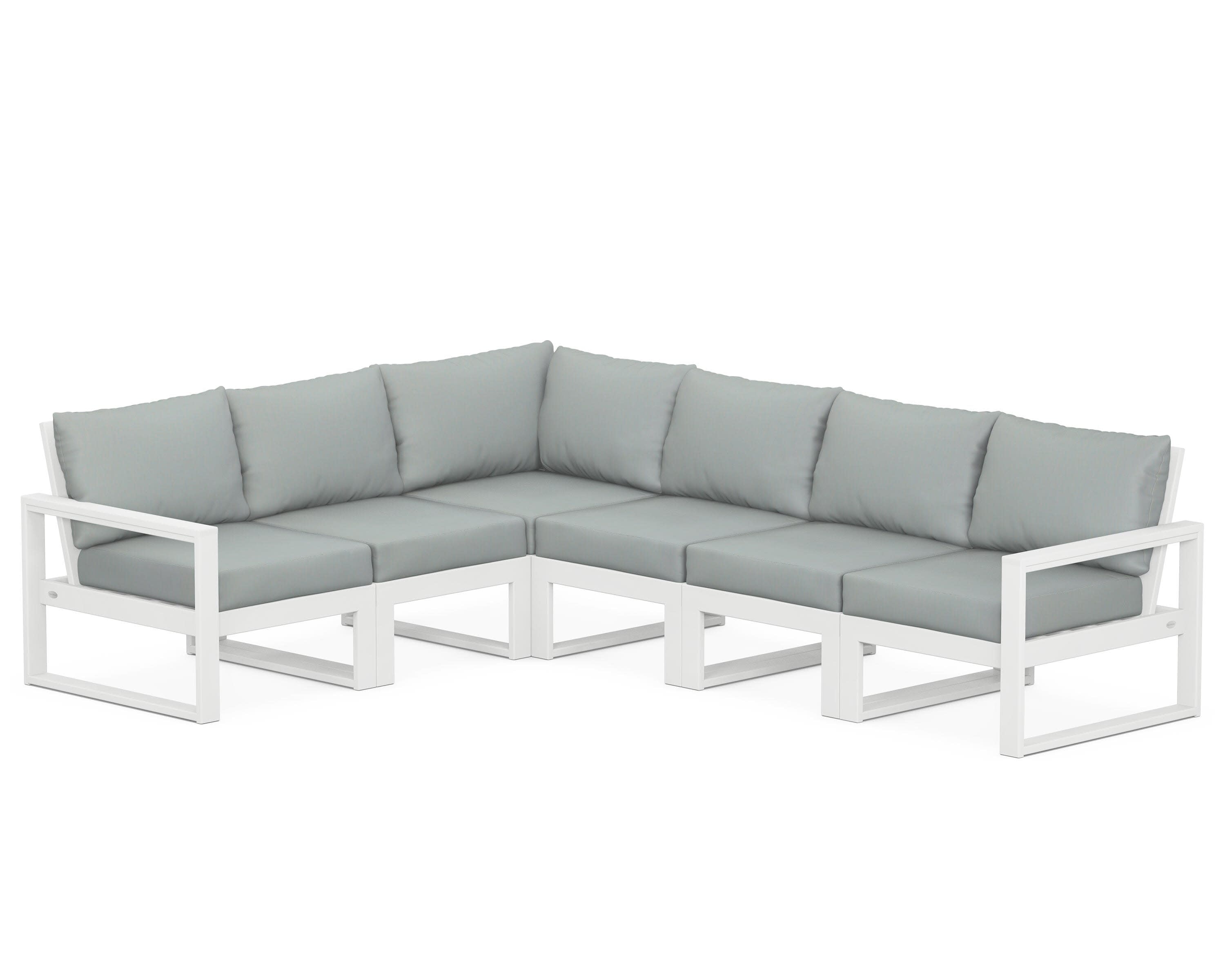 EDGE 6-Piece Modular Deep Seating Set in White / Spa