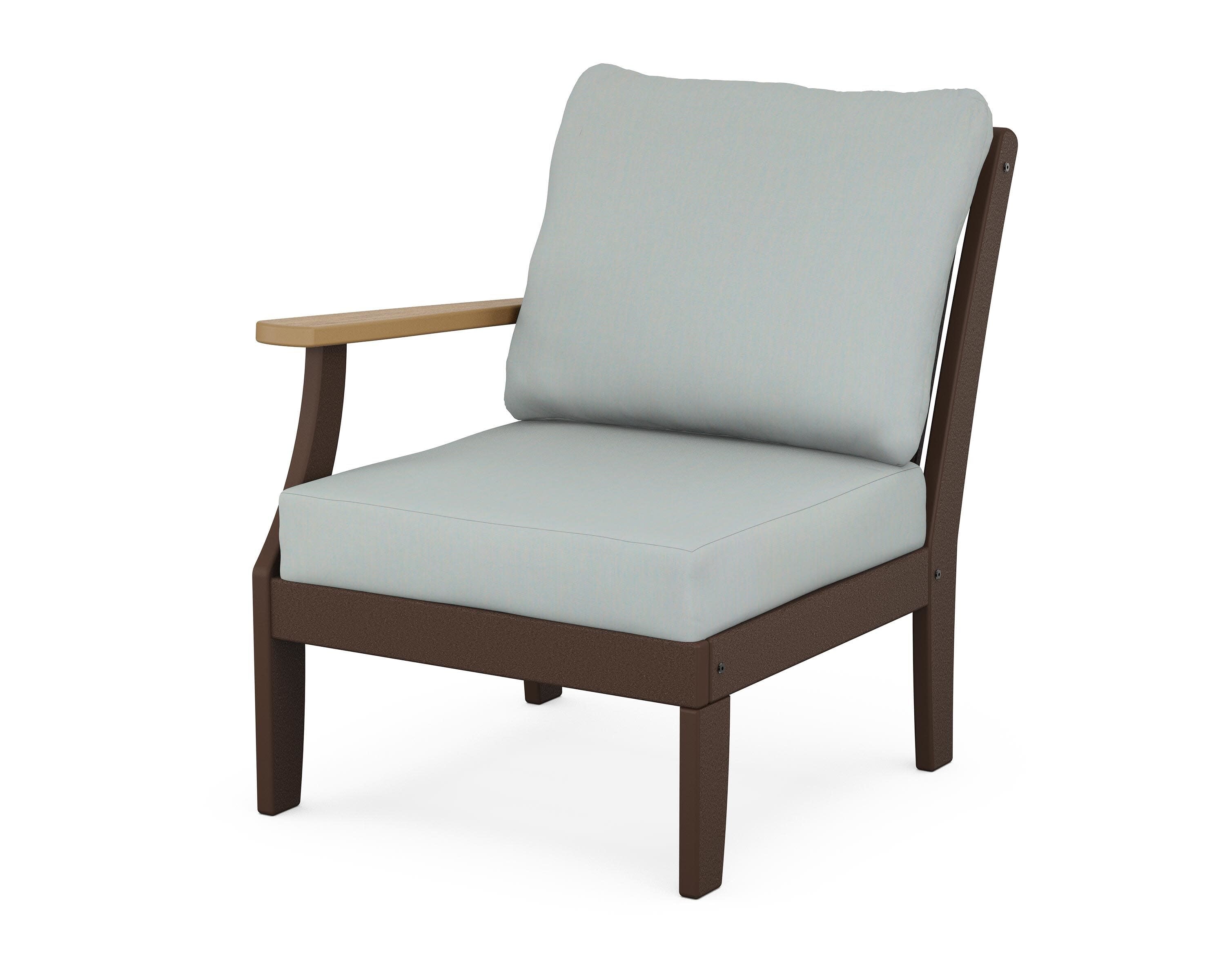 Braxton Modular Left Arm Chair in Mahogany / Natural / Spa