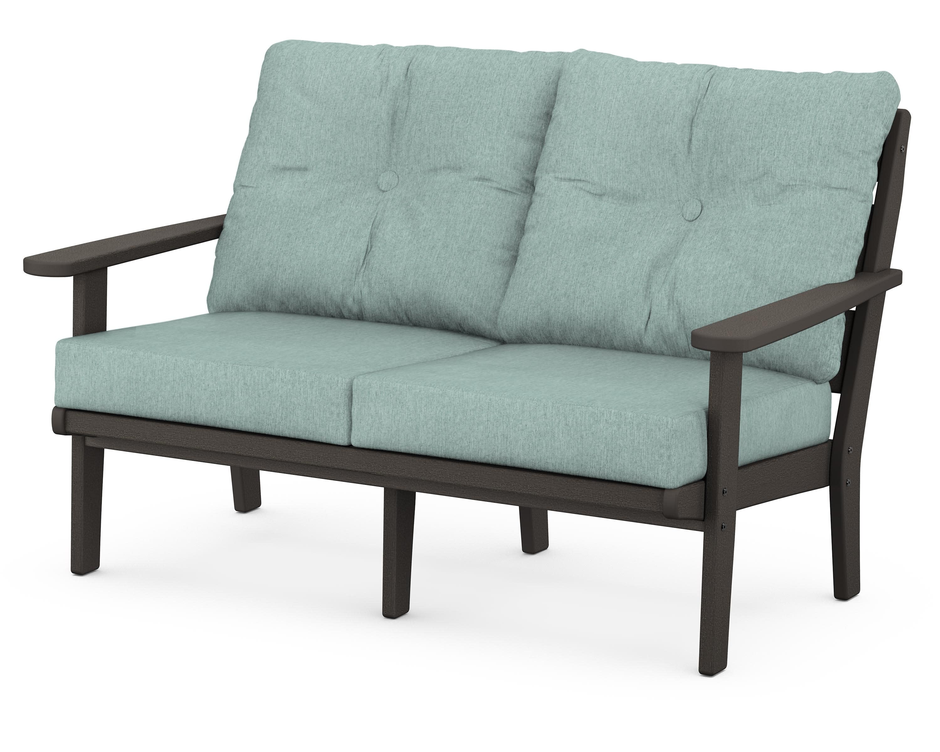 Lakeside Deep Seating Loveseat in Vintage Coffee / Glacier Spa