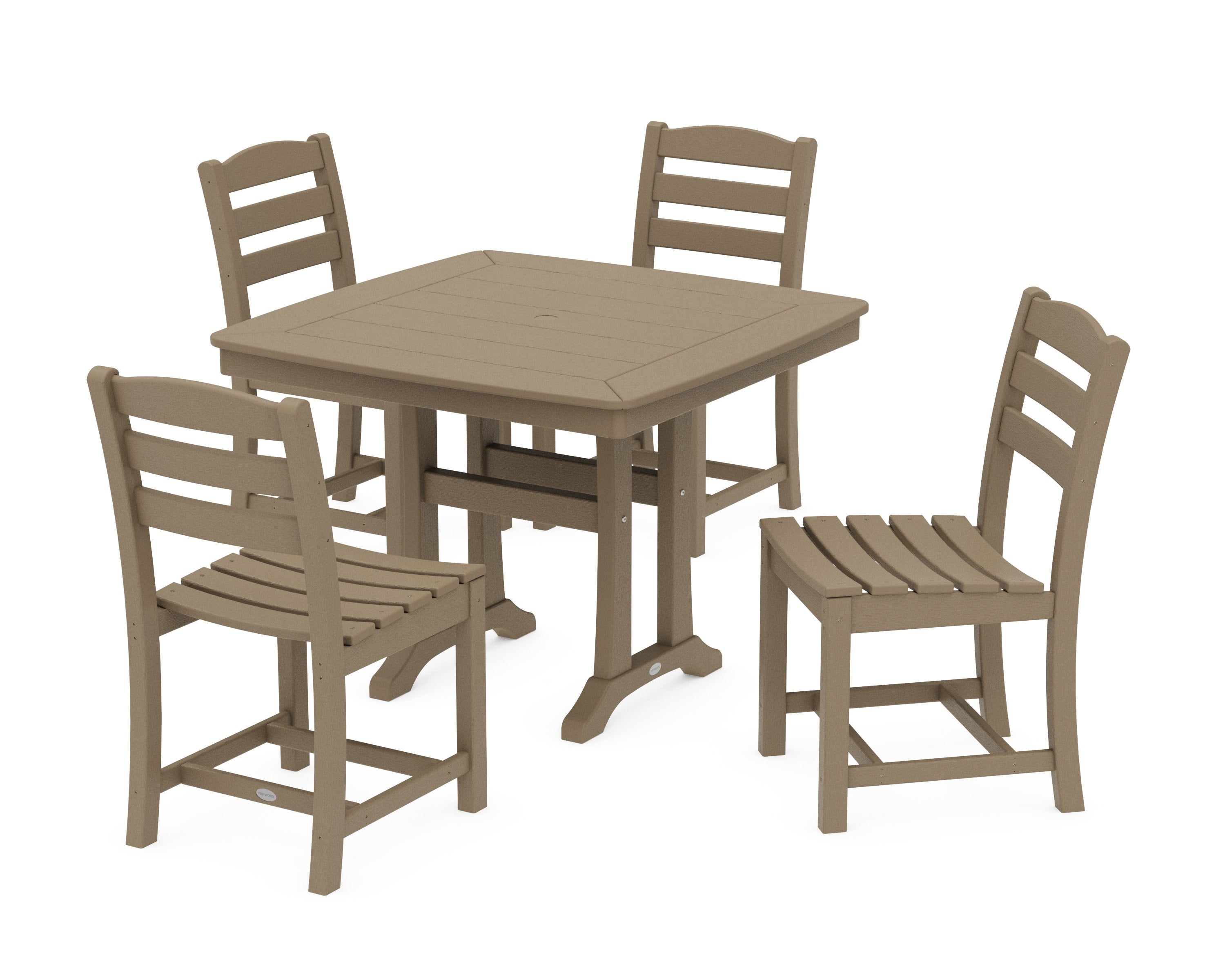 La Casa Caf Side Chair 5-Piece Dining Set with Trestle Legs in Vintage Sahara