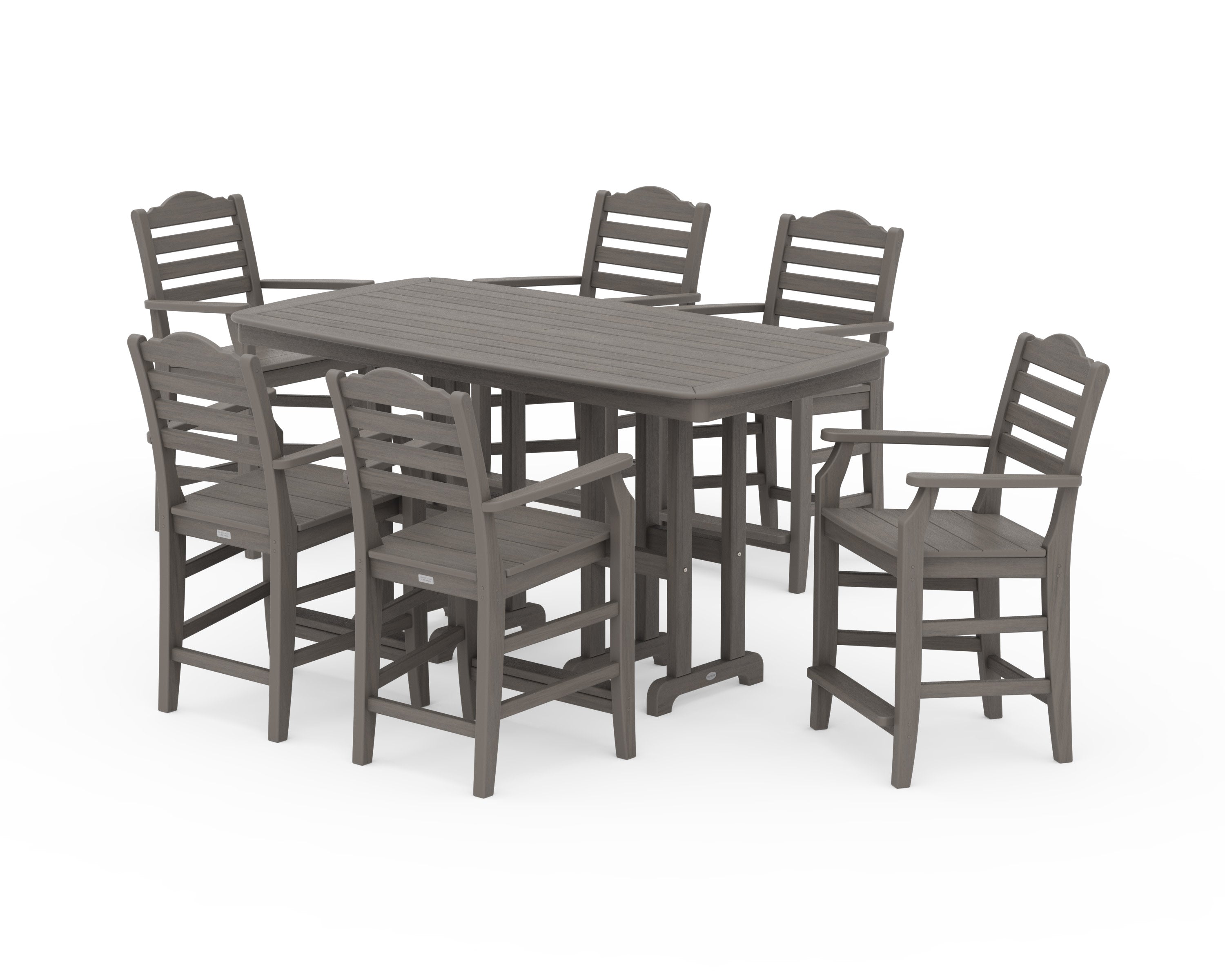 Savannah Arm Chair 7-Piece Counter Set in Driftwood