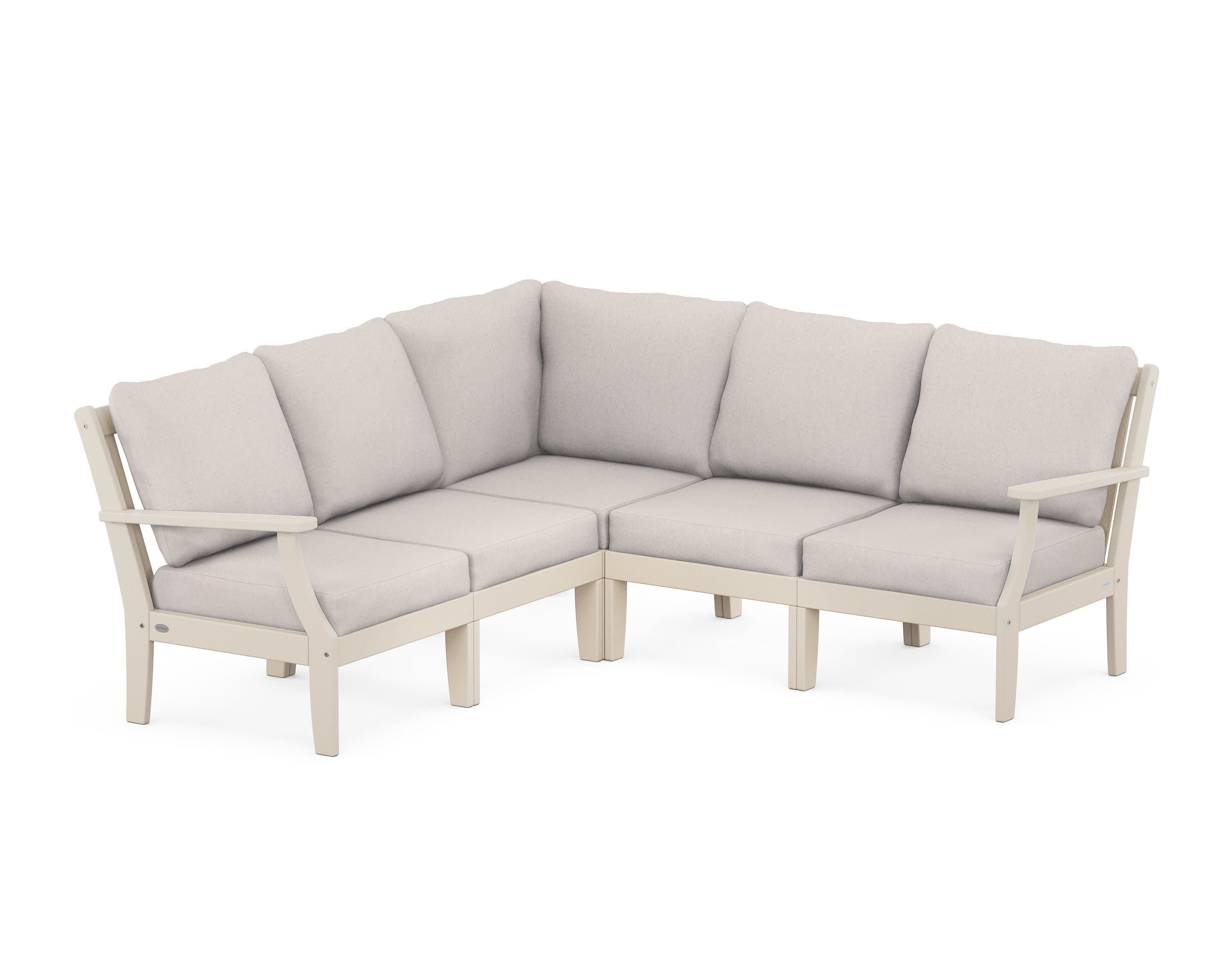 Braxton Modular 5-Piece Deep Seating Set in Sand / Dune Burlap